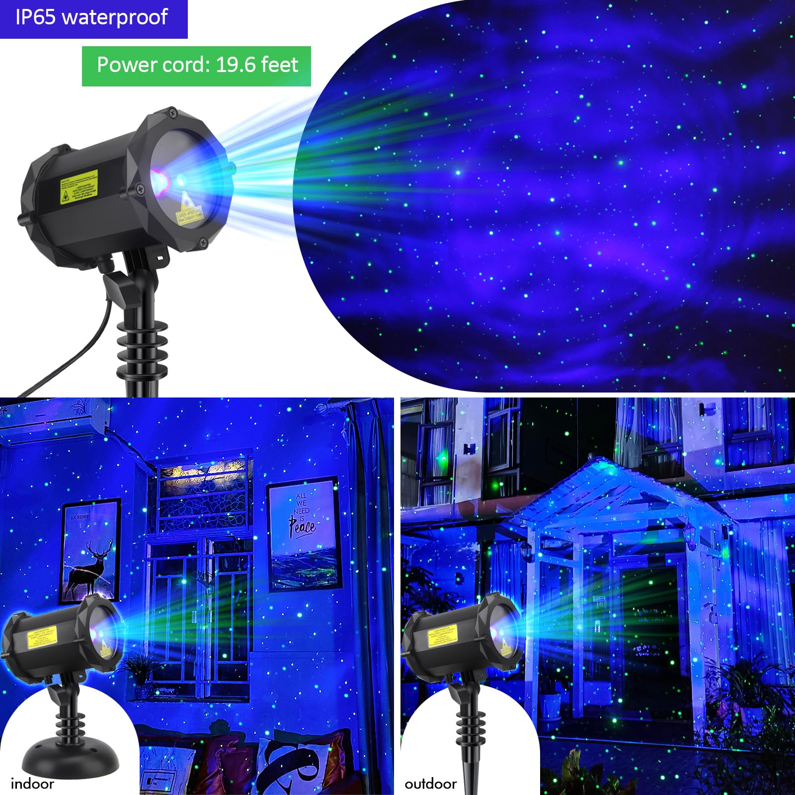 Firefly Garden Lights Laser Star Projector - Outdoor Decorative Lighting with Blue Nebula Effect for Garden, Patio, Yard & Indoor Use | Perfect for Parties, Weddings & Relaxing Nights
