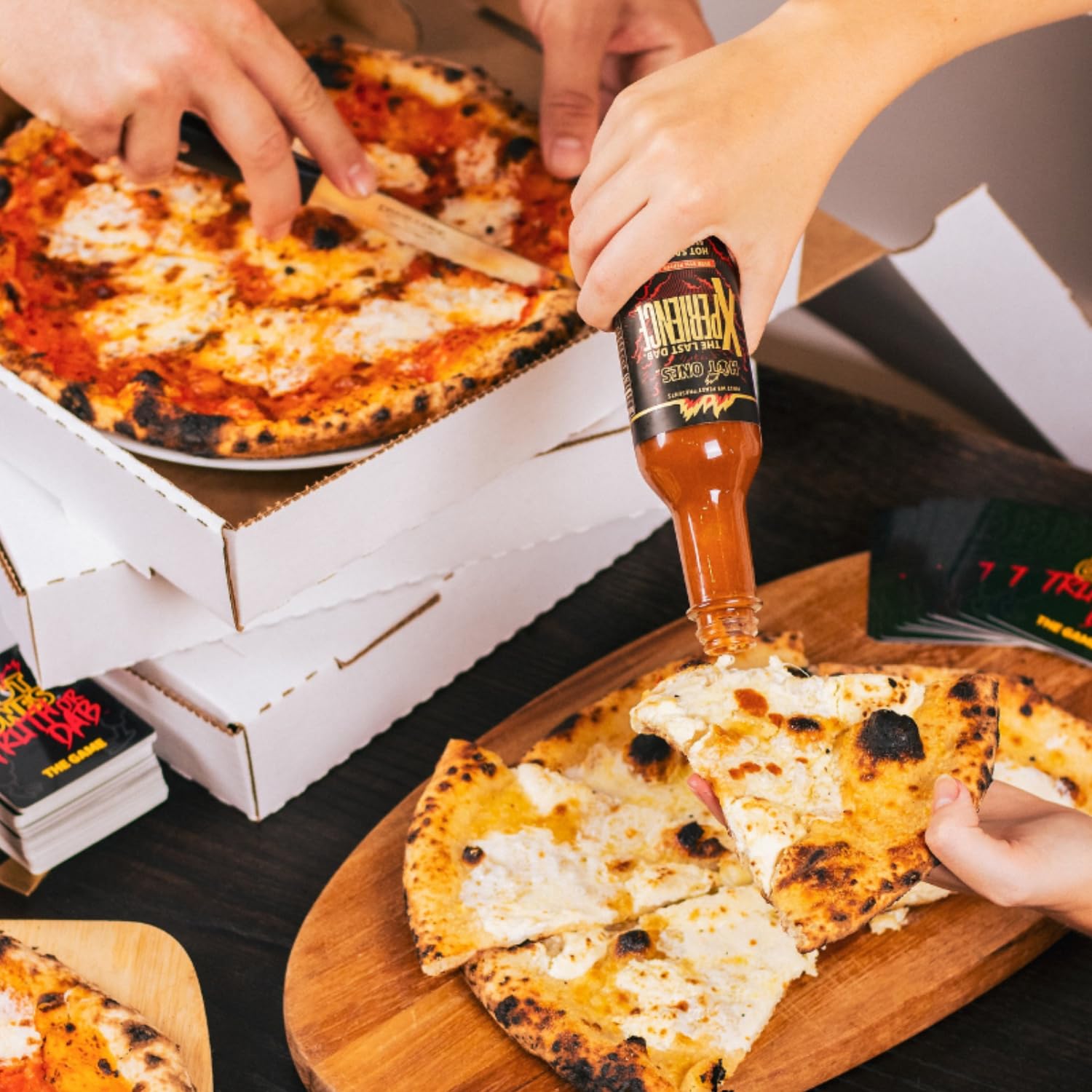 Hot Ones Season 23 The Classic Trio Hot Sauce Gift Set - Buffalo Sauce, Los Calientes Verde & The Last Dab Xperience - All Natural Ingredients - 5 fl oz Bottles (3-Pack) - Perfect for Spicy Food Lovers, Game Nights & Gift Giving