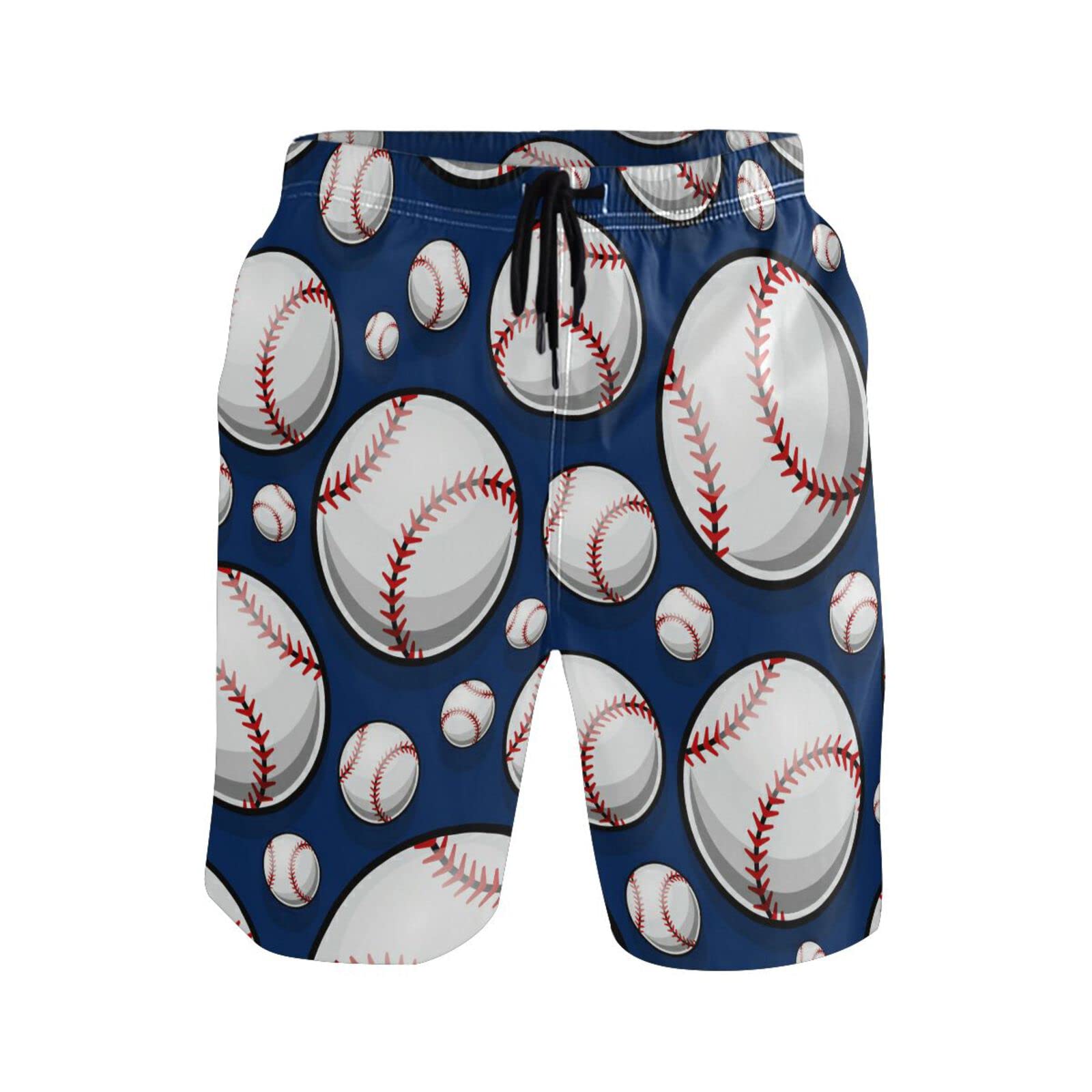 **Men's Quick-Dry Swim Trunks with Pockets - Baseball & Softball Beach Shorts for Swimming, Surfing, and Summer Outdoor Activities**