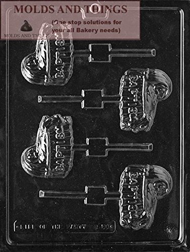 Baby Baptism Chocolate Candy Mold Set - Cross Shaped Lollipop Molds for Christening & First Communion - Includes 50 Sticks & Candy Making Guide - Perfect for DIY Party Favors, Holiday Gifts & Religious Celebrations