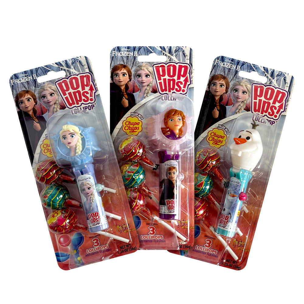 Flix Candy Pop Up Frozen Olaf Blister Card - 1.26oz, 6 Count Box | Disney Frozen Movie Themed Candy for Birthday Parties, Halloween Treats & Christmas Stocking Stuffers