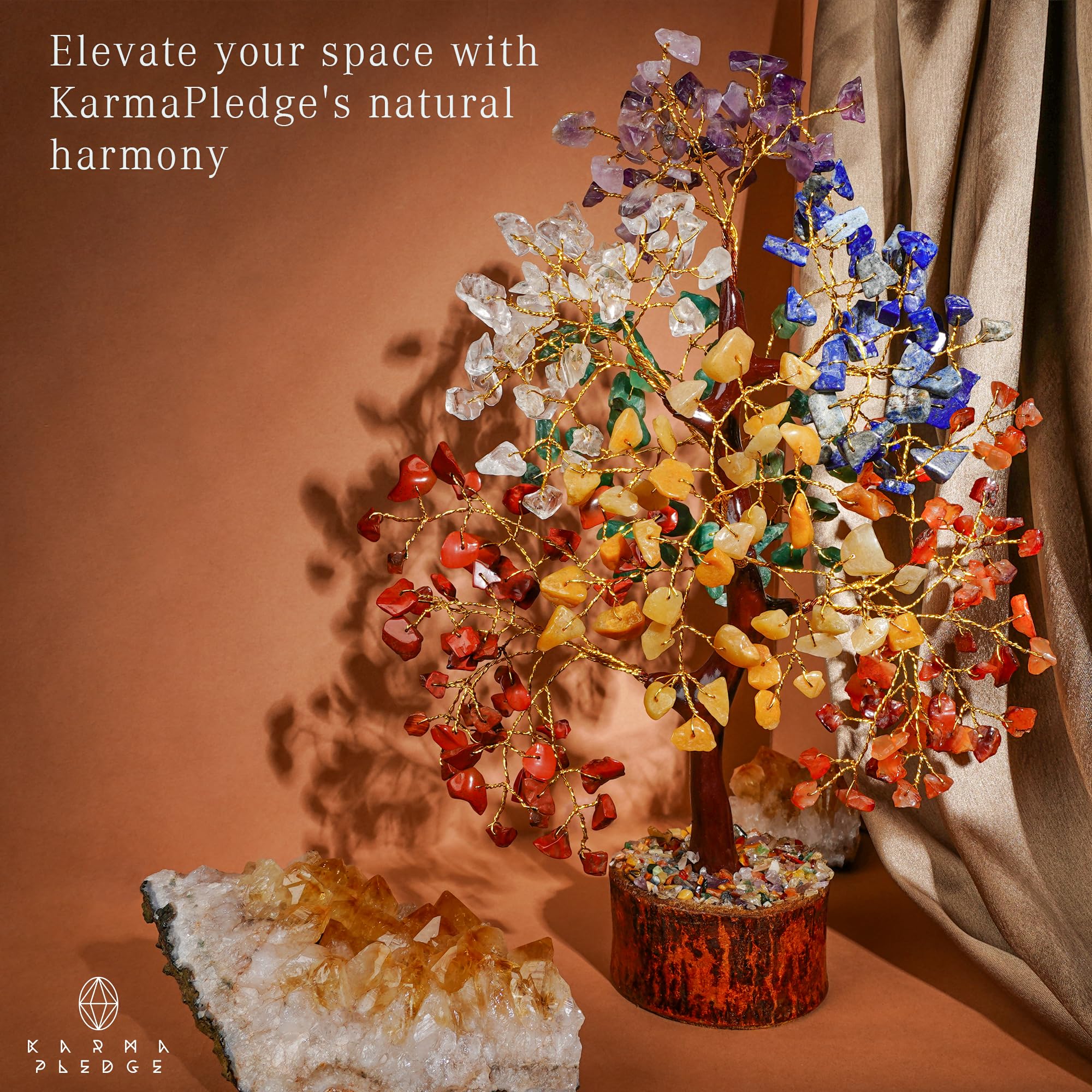 7 Chakra Healing Crystal Tree of Life - Handmade Bonsai for Positive Energy, Money & Good Luck | Home, Office & Living Room Decor | Spiritual Gift for Women & Mom | Meditation, Feng Shui & Wellness Spaces