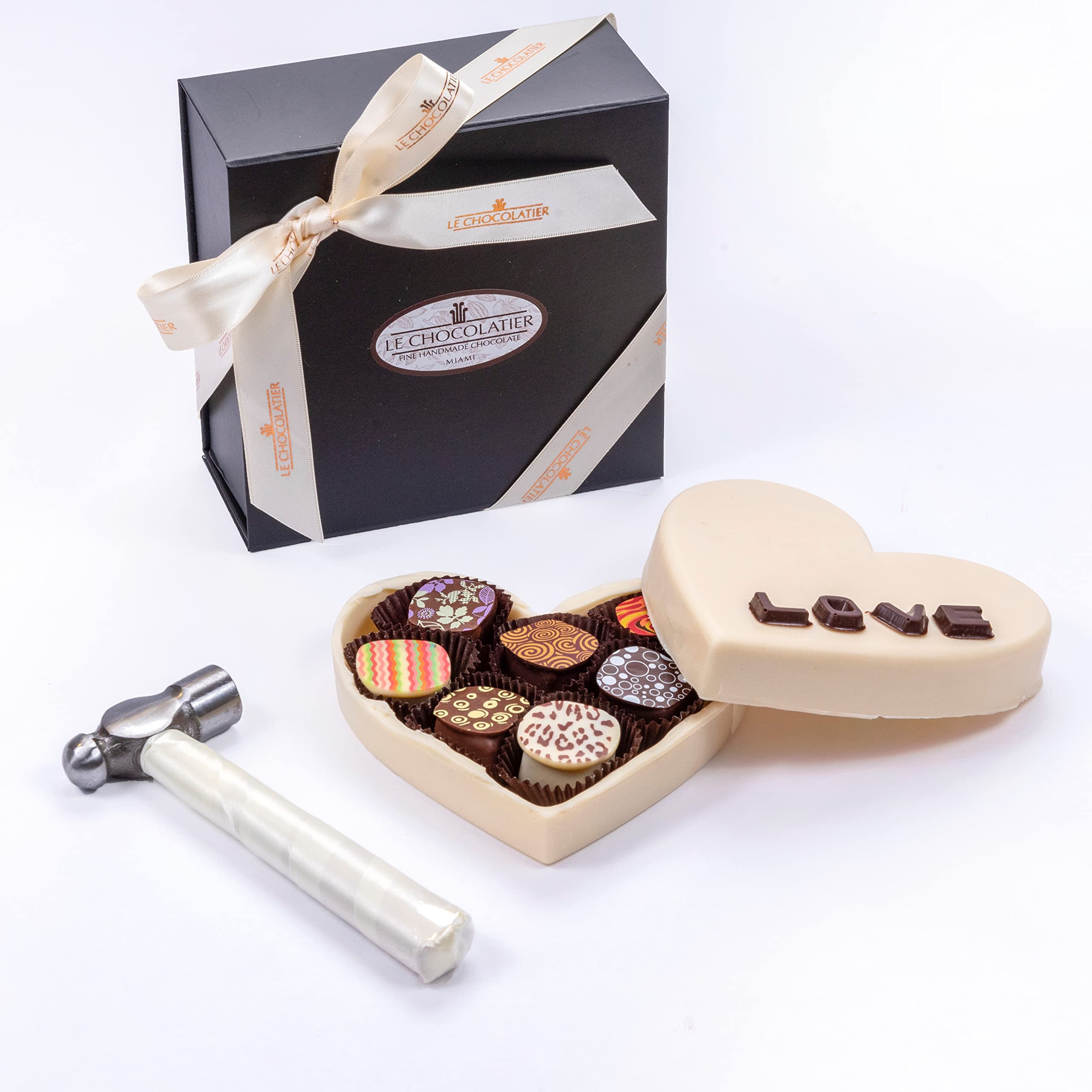 Gourmet Chocolate Heart & Truffle Smash Box - Premium White Chocolate Gift Set with Assorted Truffles for Birthdays, Valentine's Day & Holidays | Perfect for Romantic Gifts, Anniversary Celebrations & Chocolate Lovers
