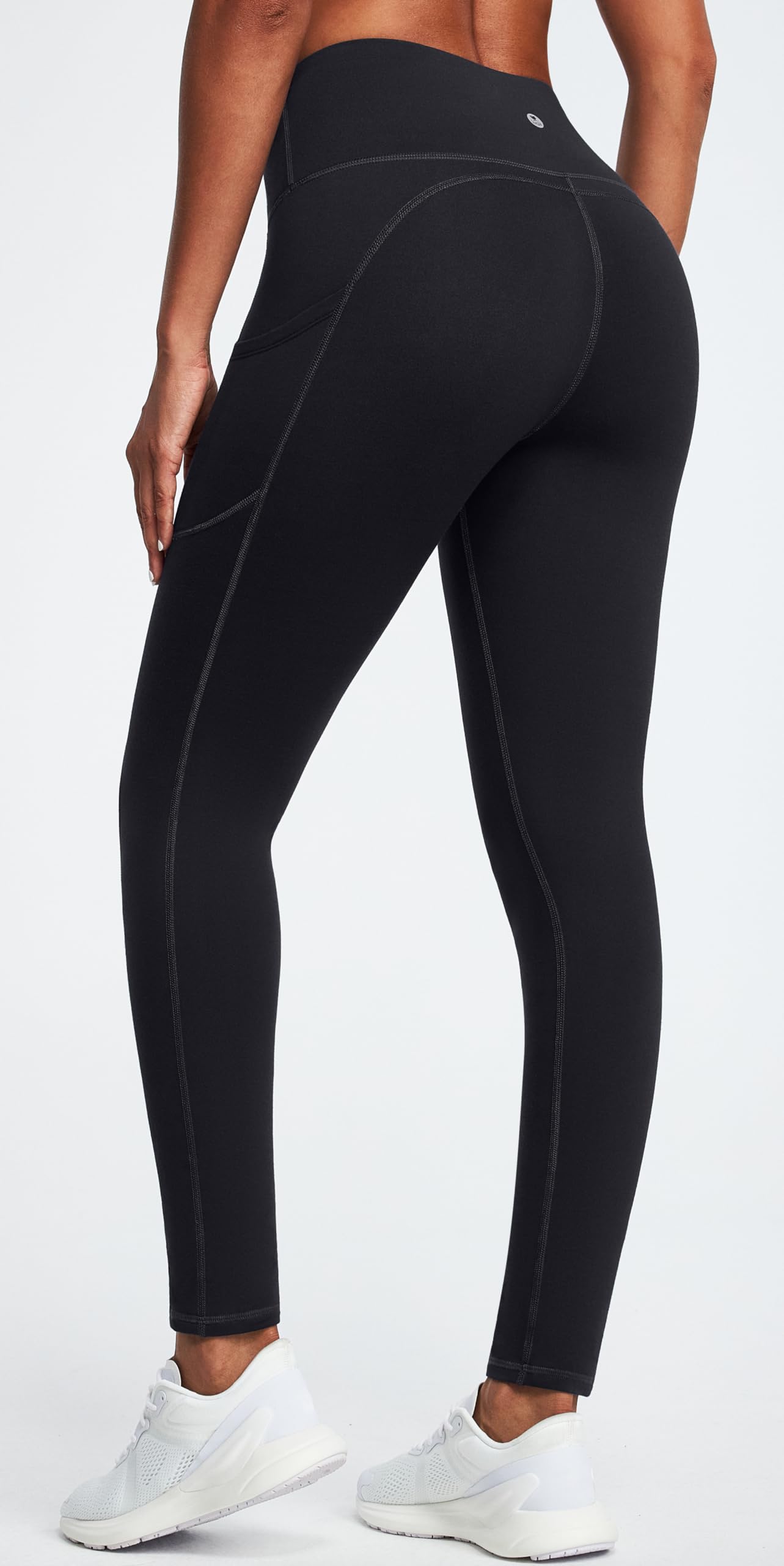 IUGA Women's Fleece Lined Thermal Leggings with Pockets - High Waisted Winter Yoga Pants for Workout, Running & Cold Weather Activities