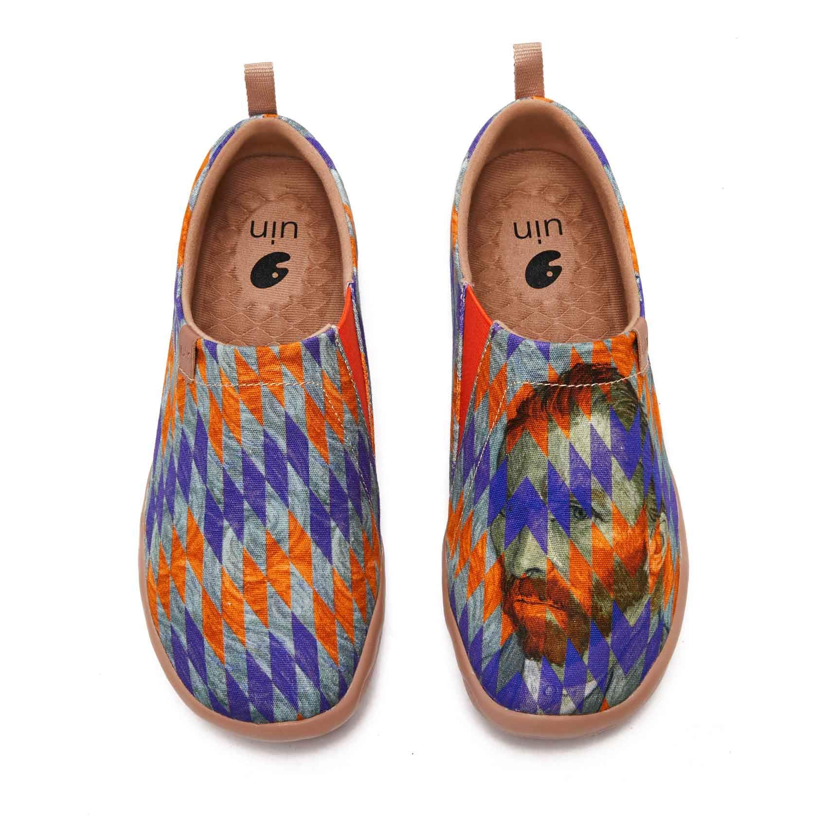UIN Women's Slip-On Canvas Loafers - Lightweight Walking Shoes for Travel & Casual Wear | Comfortable Fashion Sneakers Inspired by Van Gogh | Perfect for Daily Commute, Sightseeing & Outfits (Size 8)