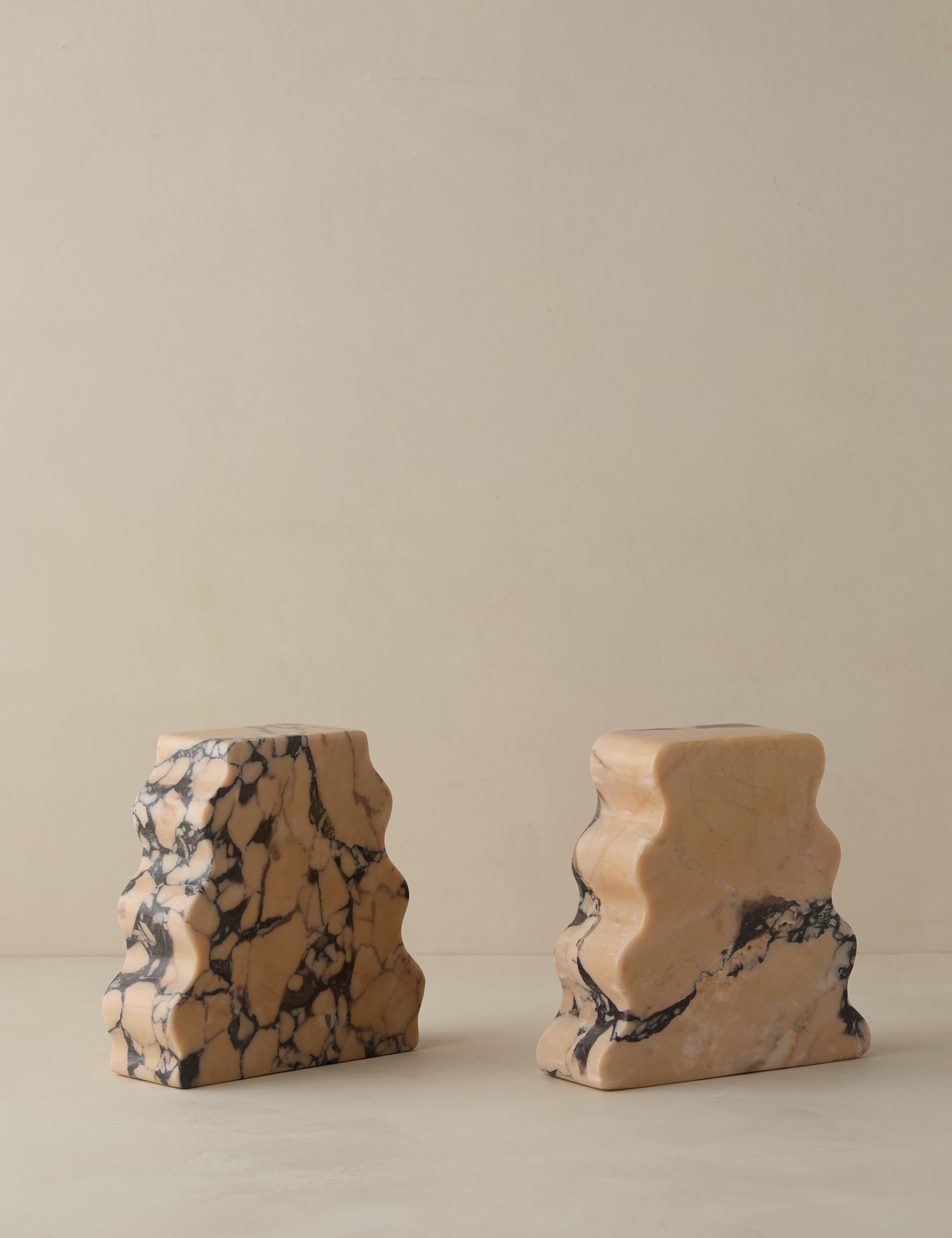 Lolly Lolly Ceramics Blithe Bookends Set of 2 - Decorative Book Holders for Shelves, Desks & Home Office Organization