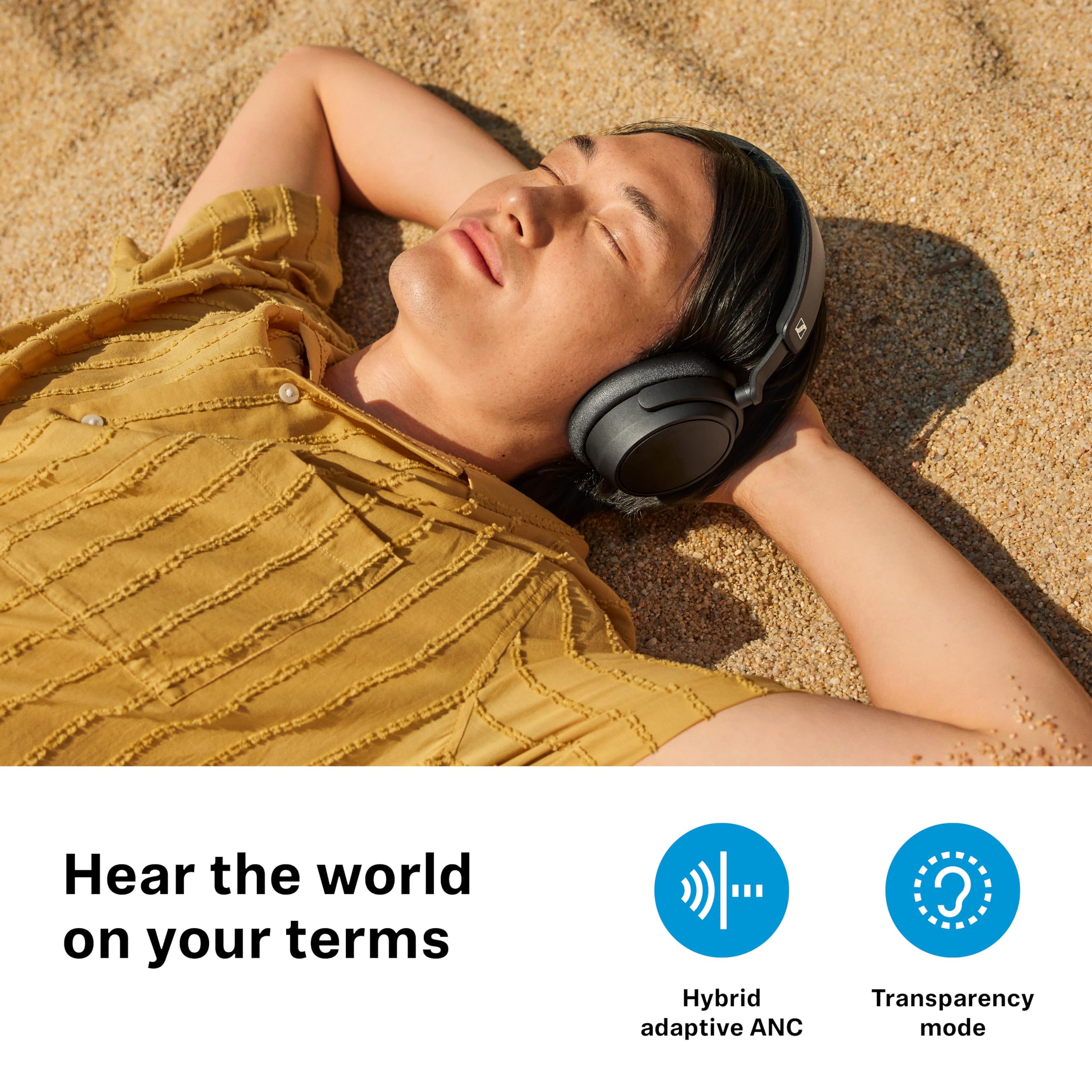 Sennheiser ACCENTUM Plus Wireless Bluetooth Headphones with ANC - 50H Battery, Fast Charge, Touch Control & Personalized Sound - Black | Perfect for Travel, Workouts & Noise Cancellation