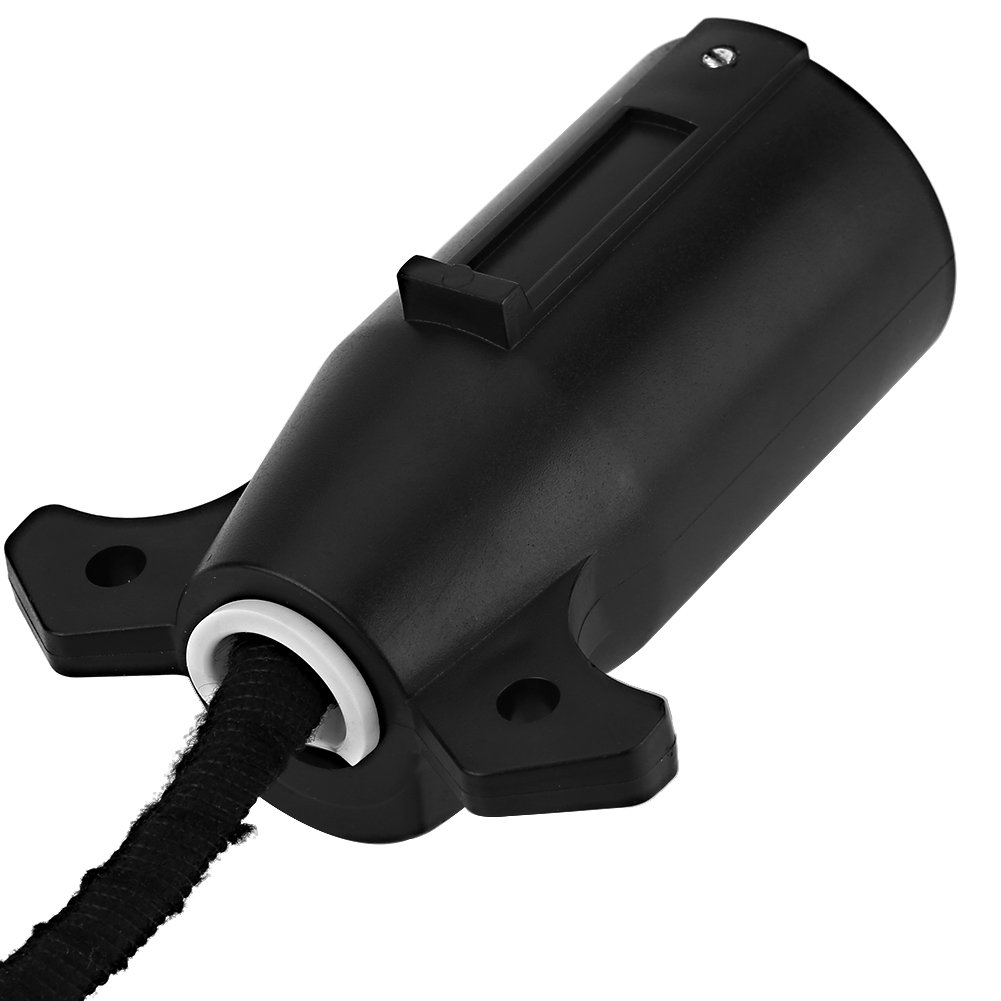 6-24V 7 to 4 Pin Trailer Plug Adapter Converter - Heavy Duty Weatherproof 7-Pin Socket to 4-Pin Round Blade Connector for Caravan, RV, Boat & Towbar - Perfect for Towing, Camping & Outdoor Adventures