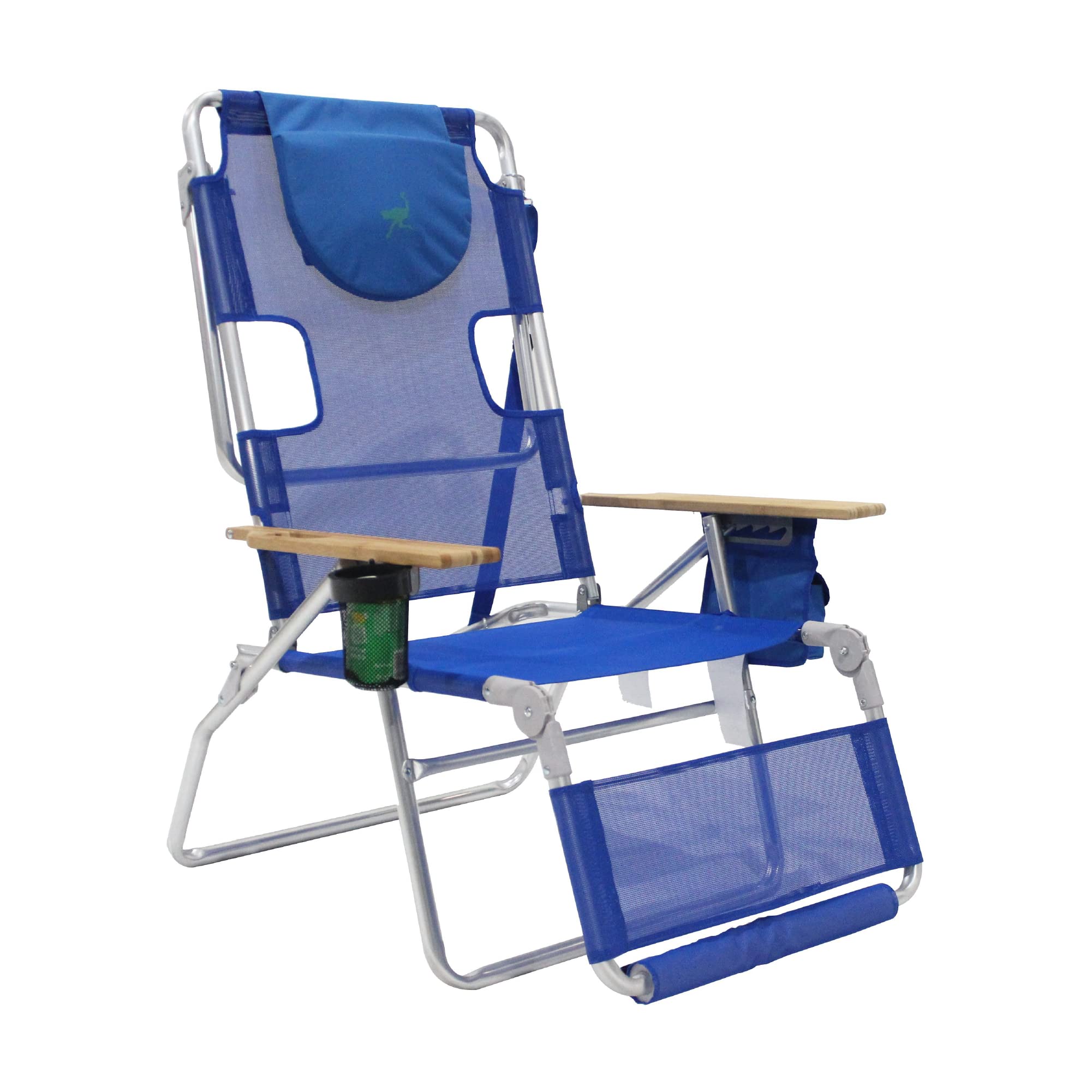 Premium Ostrich 16in Altitude 3-in-1 Beach Chair & Lounger - Portable, Adjustable, and Lightweight for Beach, Camping, and Outdoor Relaxation