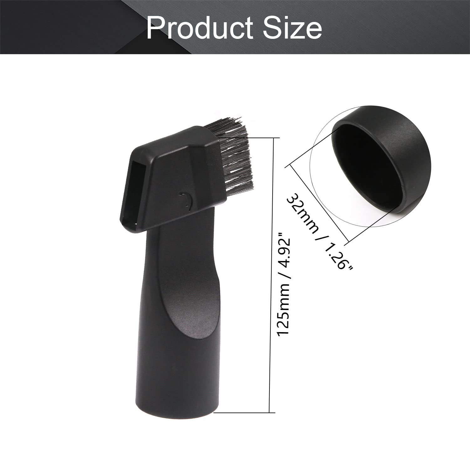 Othmro 1Pcs Flat Brush Crevice Tool - 110mm Length PP Plastic Vacuum Cleaner Accessory - Quick Release Nozzle Head (32mm) for Home Cleaning - Compatible with Most Vacuum Cleaners - Perfect for Tight Spaces, Corners & Car Detailing