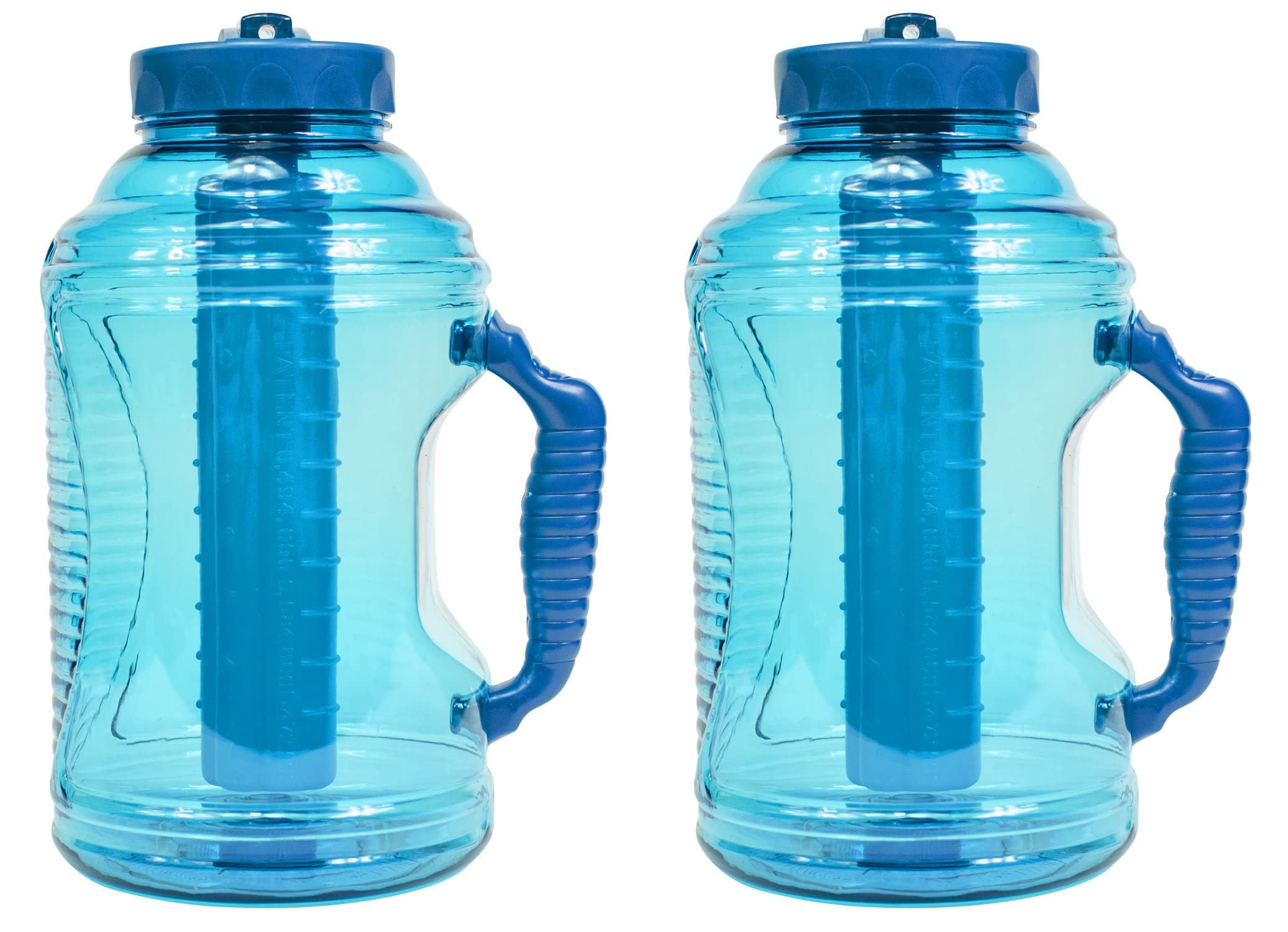 Big Freeze 80oz Sports Water Bottle 2-Pack with Freezer Stick - Gym & Outdoor Hydration