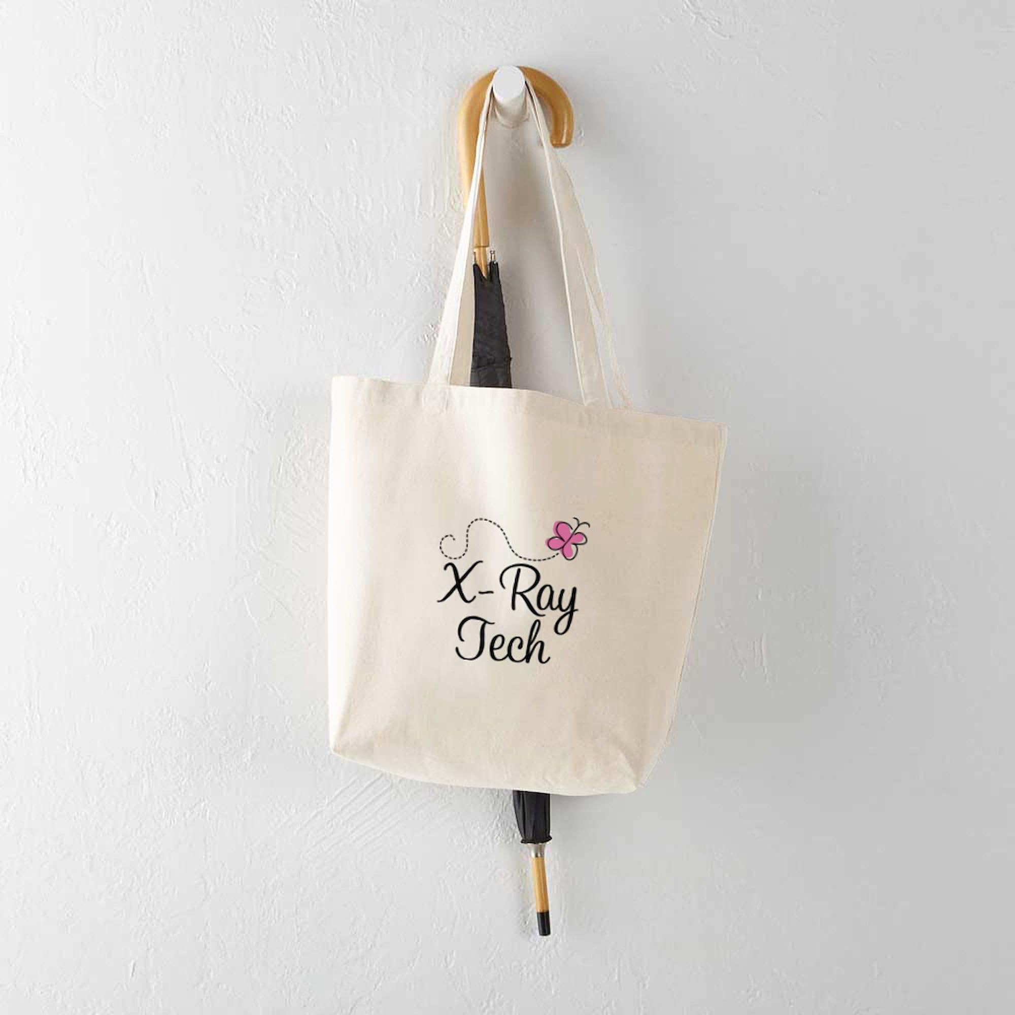 Cute X-Ray Tech Tote Bag - Natural Canvas Reusable Shopping Bag for Work & Groceries | Durable & Eco-Friendly