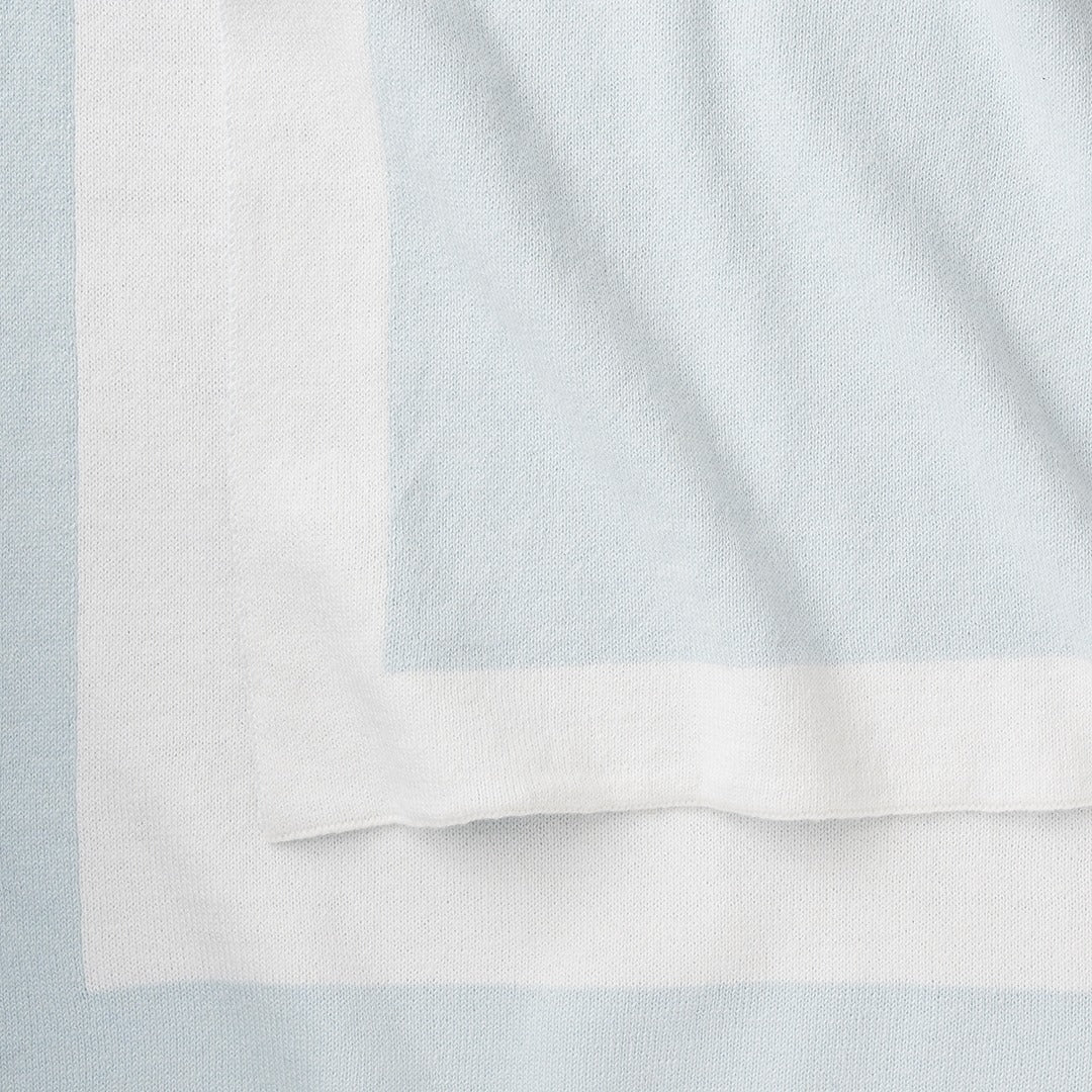 Soft Pale Blue Cashmere Baby Blanket - Luxurious & Hypoallergenic Newborn Swaddle Blanket for Boys & Girls - Perfect for Nursery, Stroller, and Photo Shoots