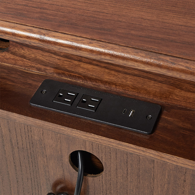 Rustic 3-Drawer Nightstand with USB Charging Station - Solid Wood Bedside Table for Bedroom, Living Room & Guest Room | Galatea Optional Types