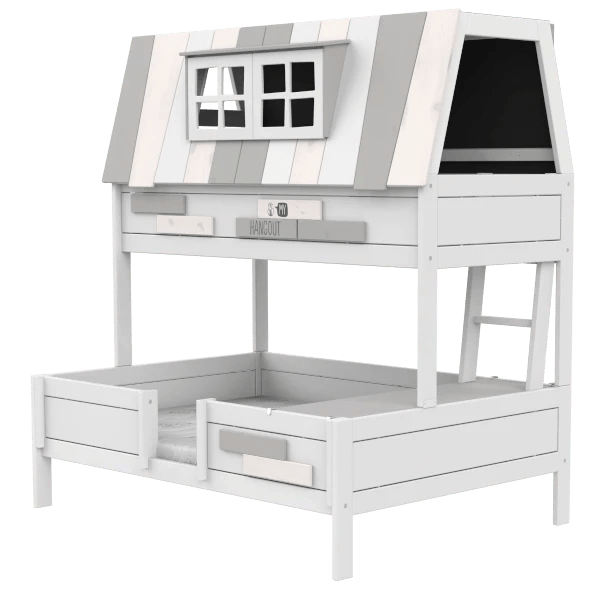House Bed Frame 140x200 cm - Kids Playhouse Bed with Safety Rails - Perfect for Children's Bedroom & Playroom Decor