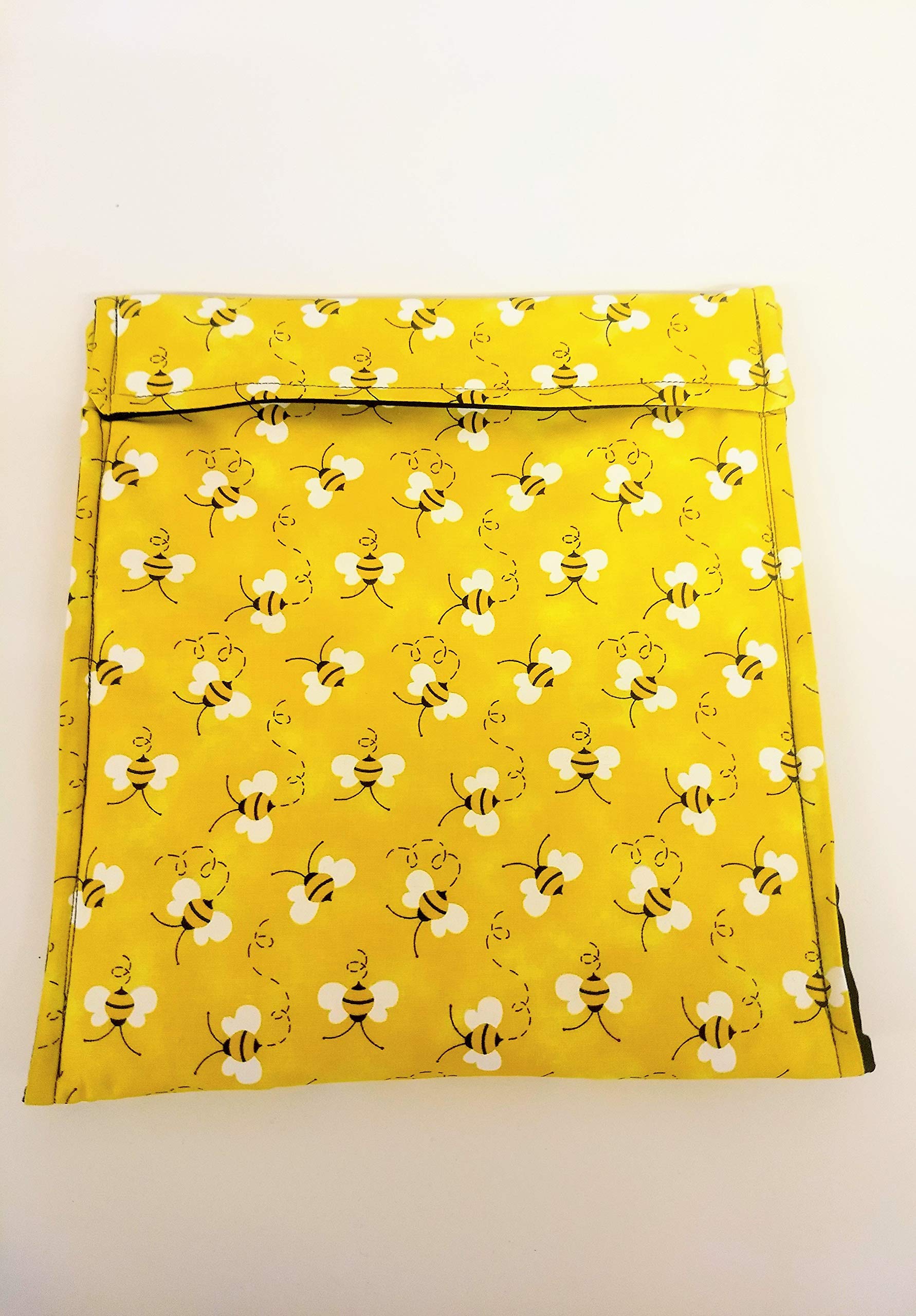Honey Bee Fabric Microwave Potato Cooking Bag - Reusable Cotton Pouch for Baking, Steaming & Heating Potatoes - Perfect for Quick Meals, Camping & Kitchen Use