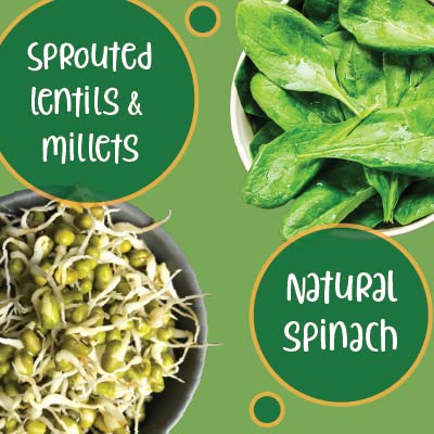 Gladful Protein Sprouted Lentils & Millets Instant Chilla Dosa Mix - 200g (Pack of 2) | High Protein & Fiber Rich Healthy Food for Kids & Families | Perfect for Breakfast, Snacks & Indian Cuisine