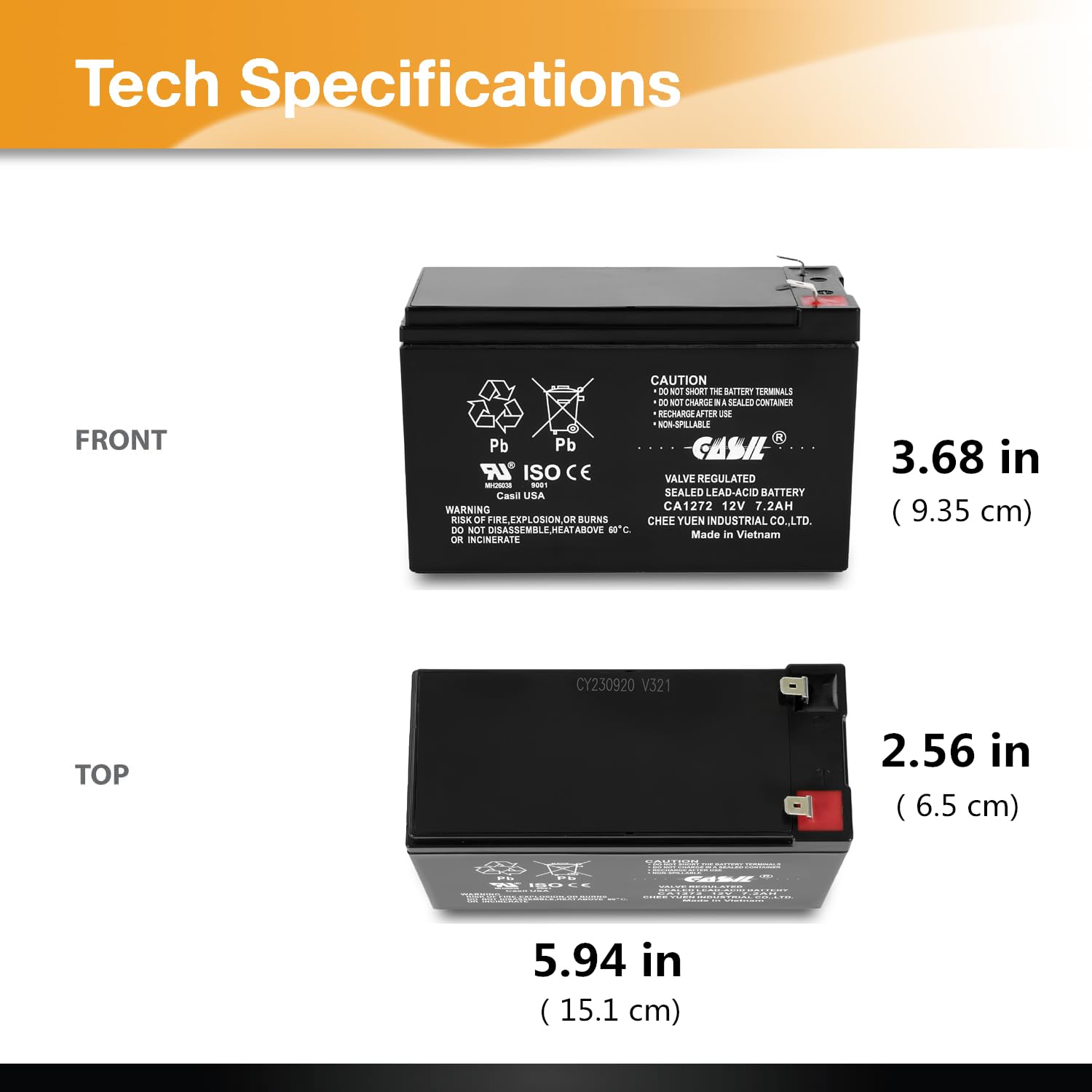 Casil 12V 7.2AH Replacement Battery for APC Back-UPS XS 1000 (BX1000G) & Back-UPS RS 1500 - 2 Pack - Reliable Power Backup for Home Office, Computer, Router & Network Equipment