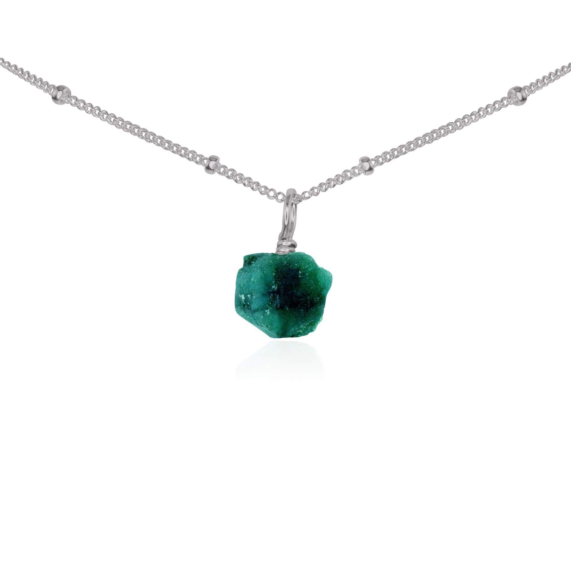 Natural Tiny Rough Emerald Gemstone Pendant Choker Necklace - Handmade Boho Jewelry for Women, Perfect for Everyday Wear & Special Occasions