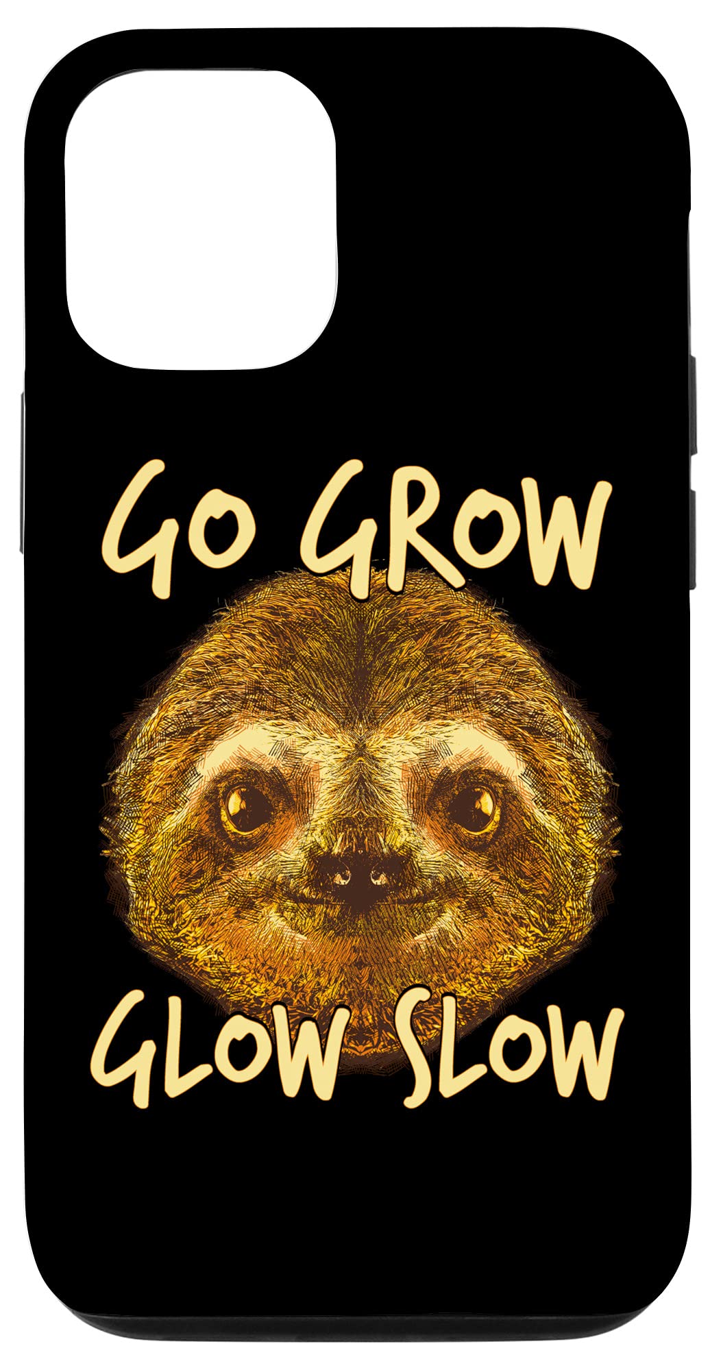 iPhone 12/12 Pro Case - Cute Sloth Design with 'Go Grow Glow' Inspirational Quote | Perfect for Animal Lovers & Motivational Gifts (Fits All iPhone 12/12 Pro Models) | Great for Daily Use, Work, School & Travel