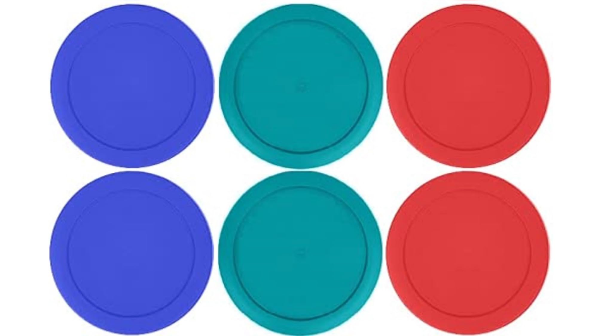 Pyrex 2 Cup Glass Food Storage Container Replacement Lids - 6 Pack (Turquoise, Blue, Red) | Airtight & Leakproof Covers for Meal Prep, Leftovers & Kitchen Organization (Container Not Included)