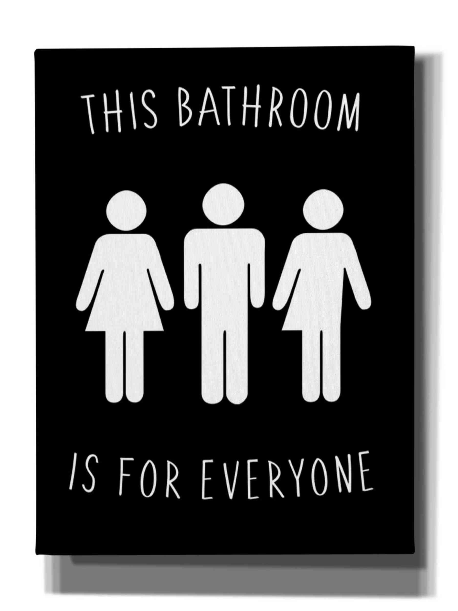 Human Bathroom I by Jarman Fagalde - 26x34 Inch Modern Canvas Wall Art Print for Bathroom Decor, Living Room & Bedroom