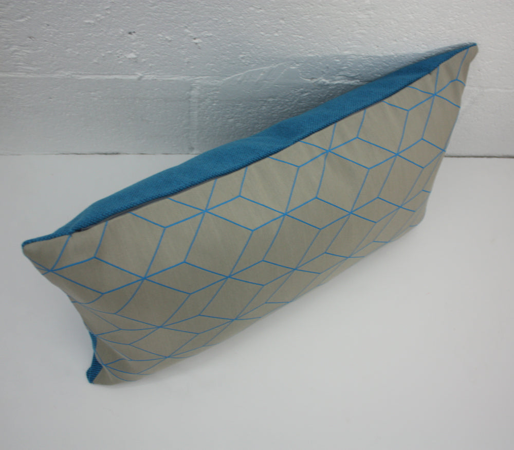 Maharam Bright Cube Aqua Pillow - Modern Decorative Throw Pillow for Sofa, Bed & Lounge - Perfect for Living Room, Bedroom & Office Decor