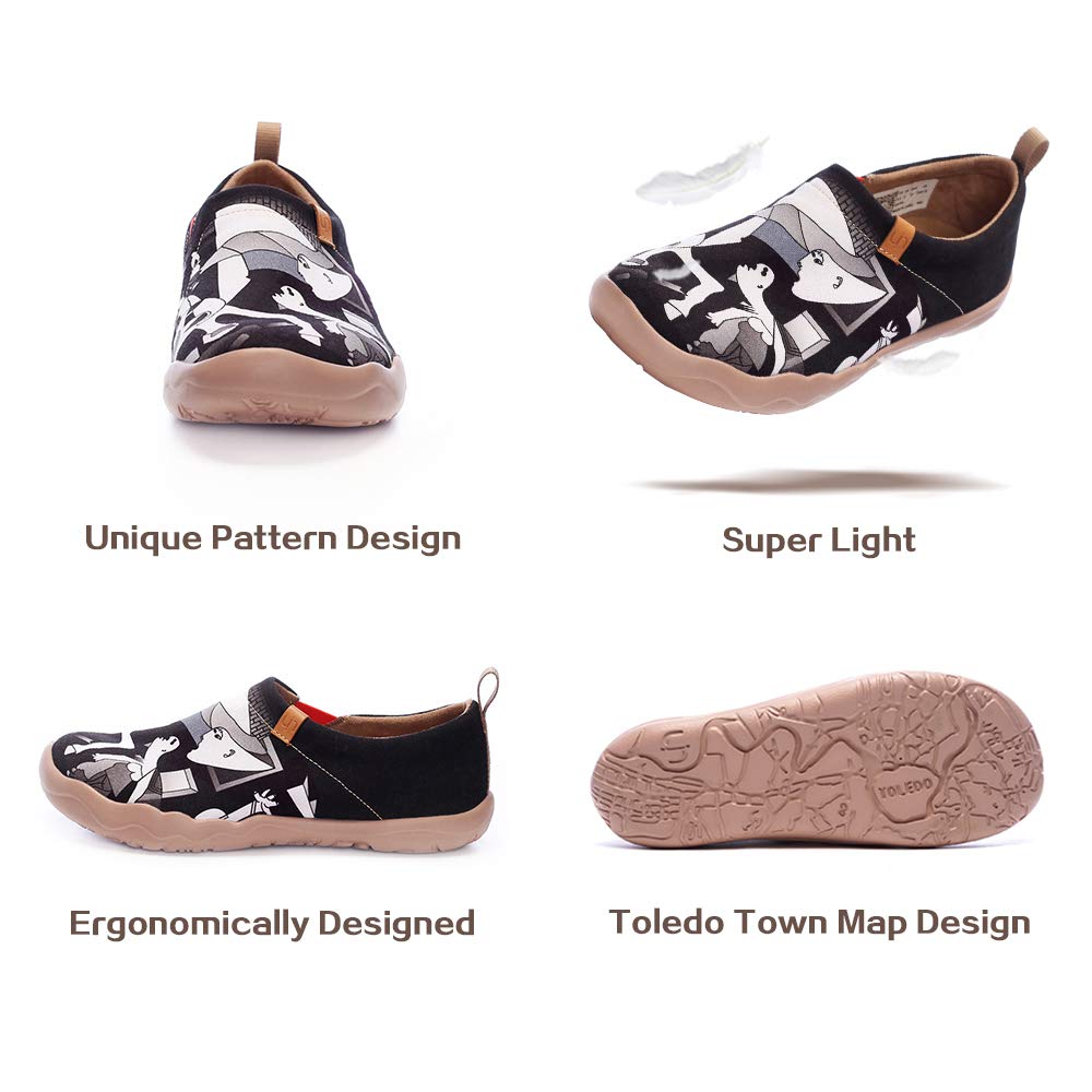 UIN Women's Slip On Sneakers - Casual Knit Loafers with Artistic Painting | Comfortable Soft Walking Shoes for Women | Perfect for Work, Travel & Everyday Wear