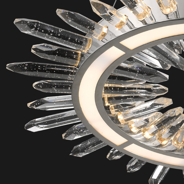 Elegant Kohaku LED Chandelier - Modern Crystal Ceiling Light Fixture for Dining Room, Living Room & Bedroom | Energy Efficient Dimmable Lighting for Home Decor