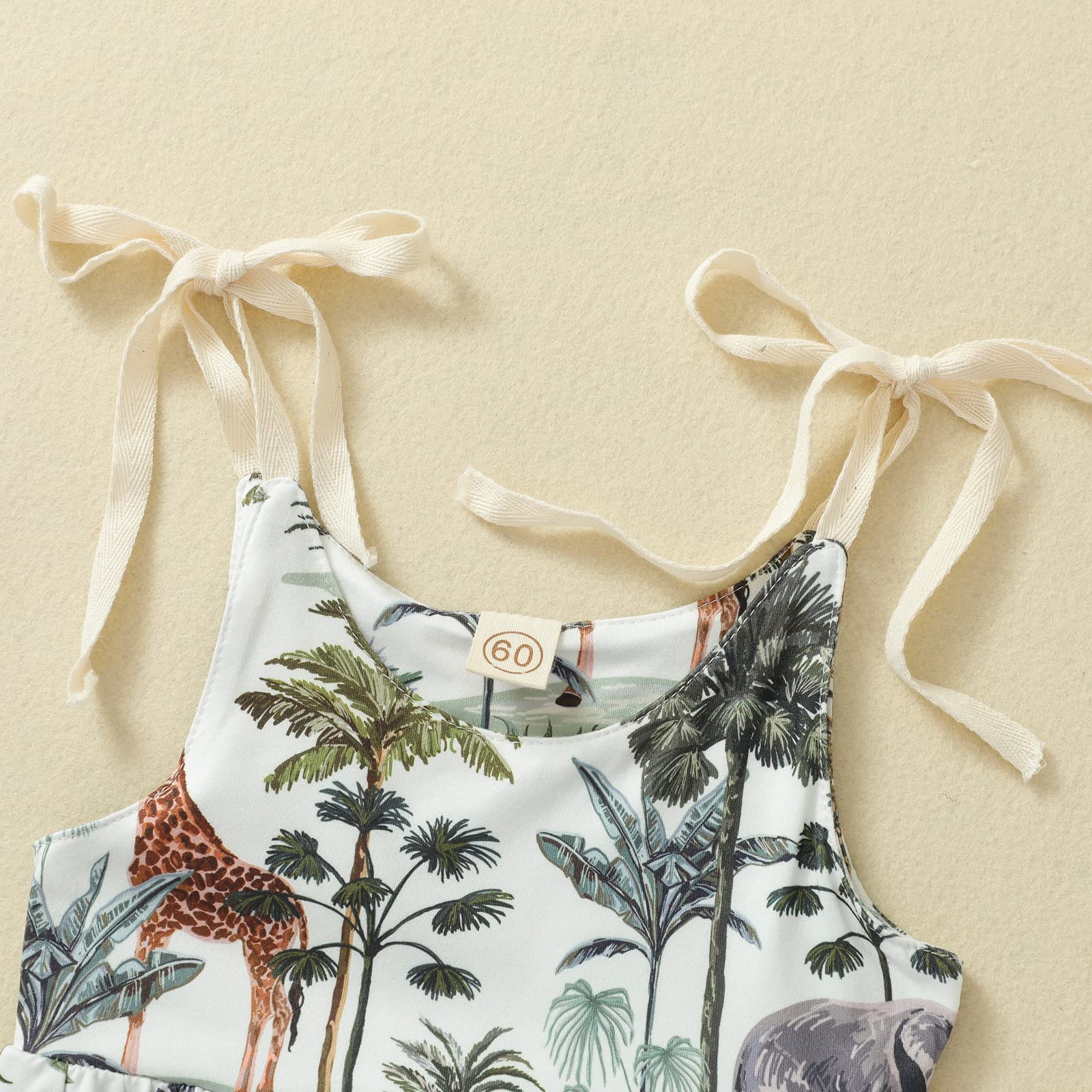 FIOMVA Newborn Baby Girl Halter Sleeveless Romper - Backless Bodysuit One Piece Jumpsuit Playsuit for Summer Outfits | Perfect for Beach, Photo Shoots & Casual Wear