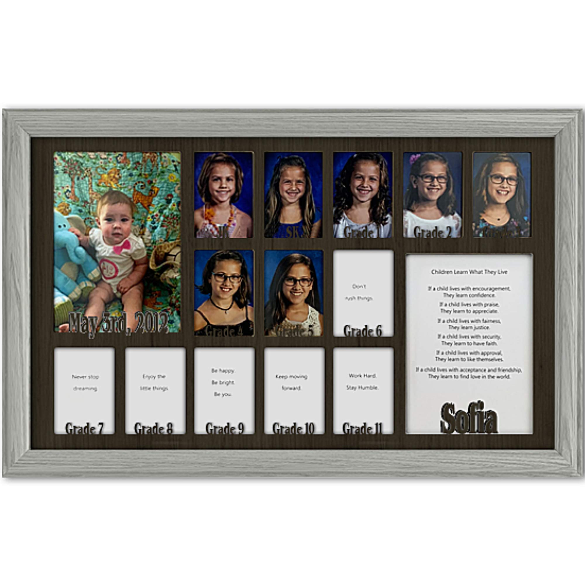 Personalized Northland School Years Picture Frame - Holds Twelve 2.5