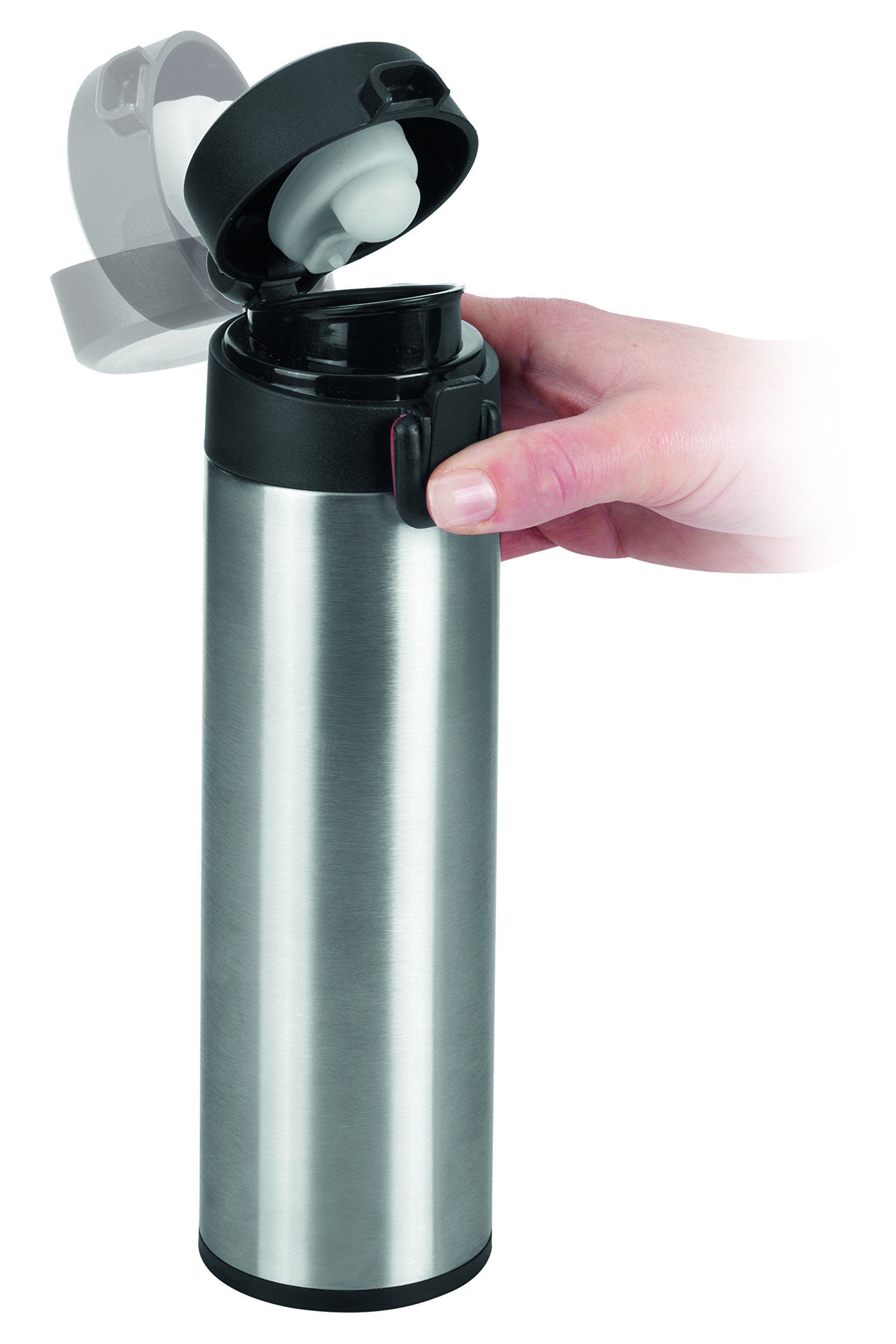 Tescoma Sport Vacuum Flask with Lock - 0.3L Insulated Stainless Steel Water Bottle for Hot & Cold Drinks - Perfect for Hiking, Camping, Gym & Outdoor Activities