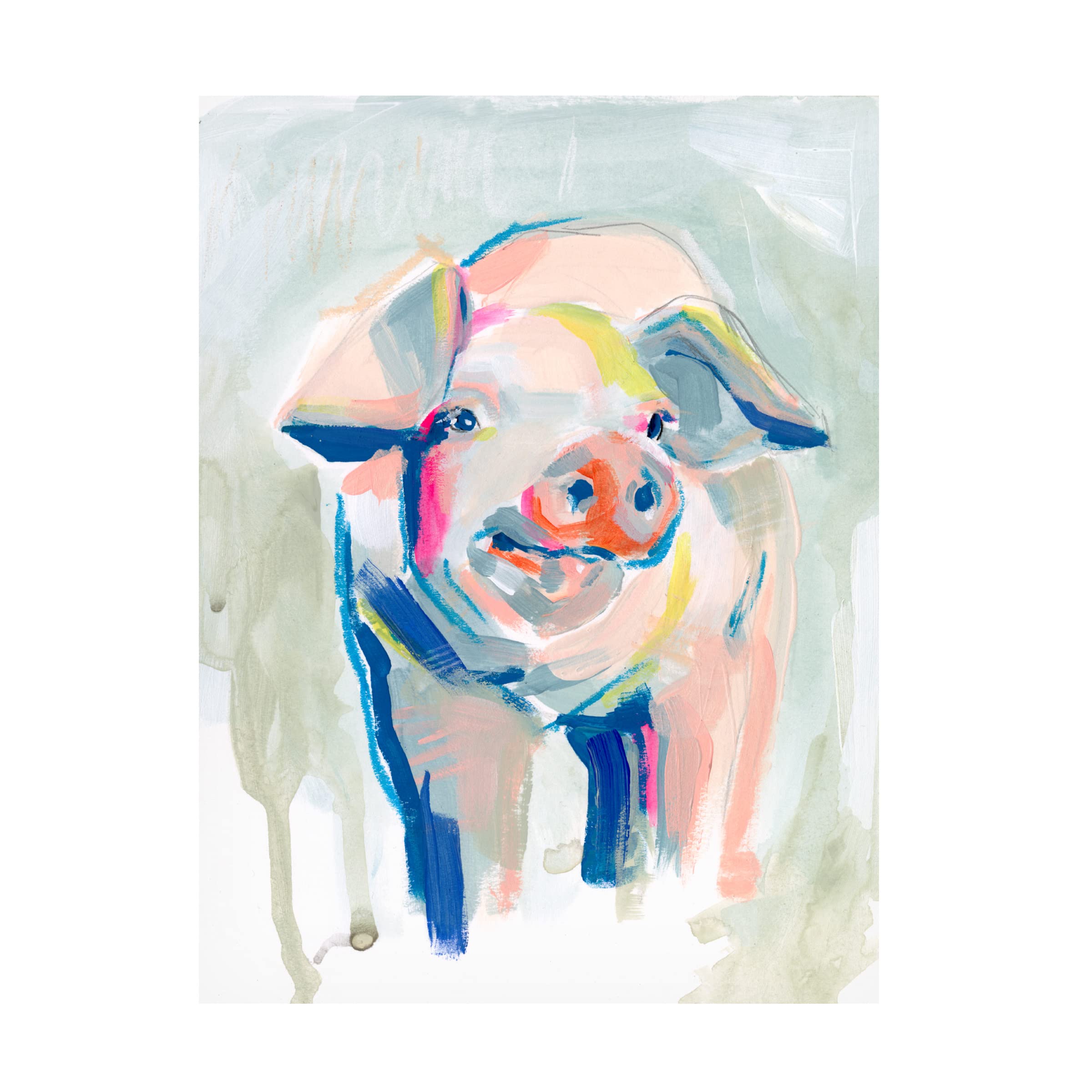 Jennifer Paxton Parker 'Fluorescent Farm II' Canvas Wall Art Print - Modern Farmhouse Decor for Living Room, Bedroom & Office