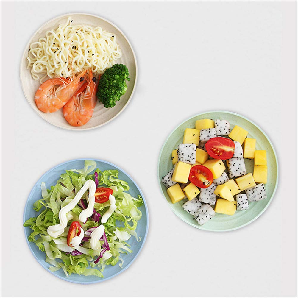 RemeeHi 12-Pack Wheat Straw Dinner Plates - Unbreakable, Microwave & Dishwasher Safe Eco-Friendly Plastic Plates for Parties, Picnics, and Everyday Use