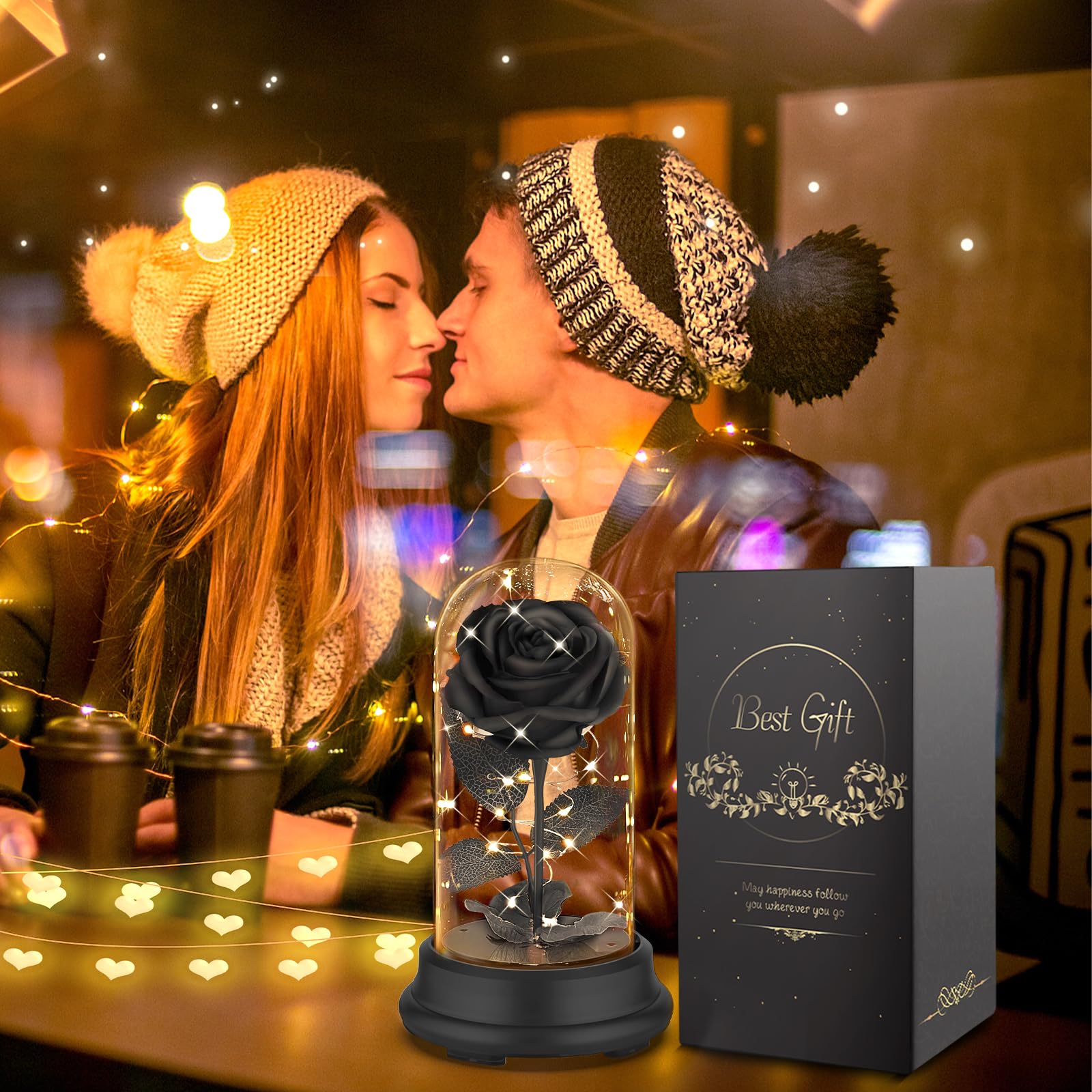 Forever Preserved Black Rose - Eternal Flower Gift for Women, Valentine's Day, Mother's Day, Christmas & Anniversary - Perfect Romantic Present for Her, Home Decor & Special Occasions
