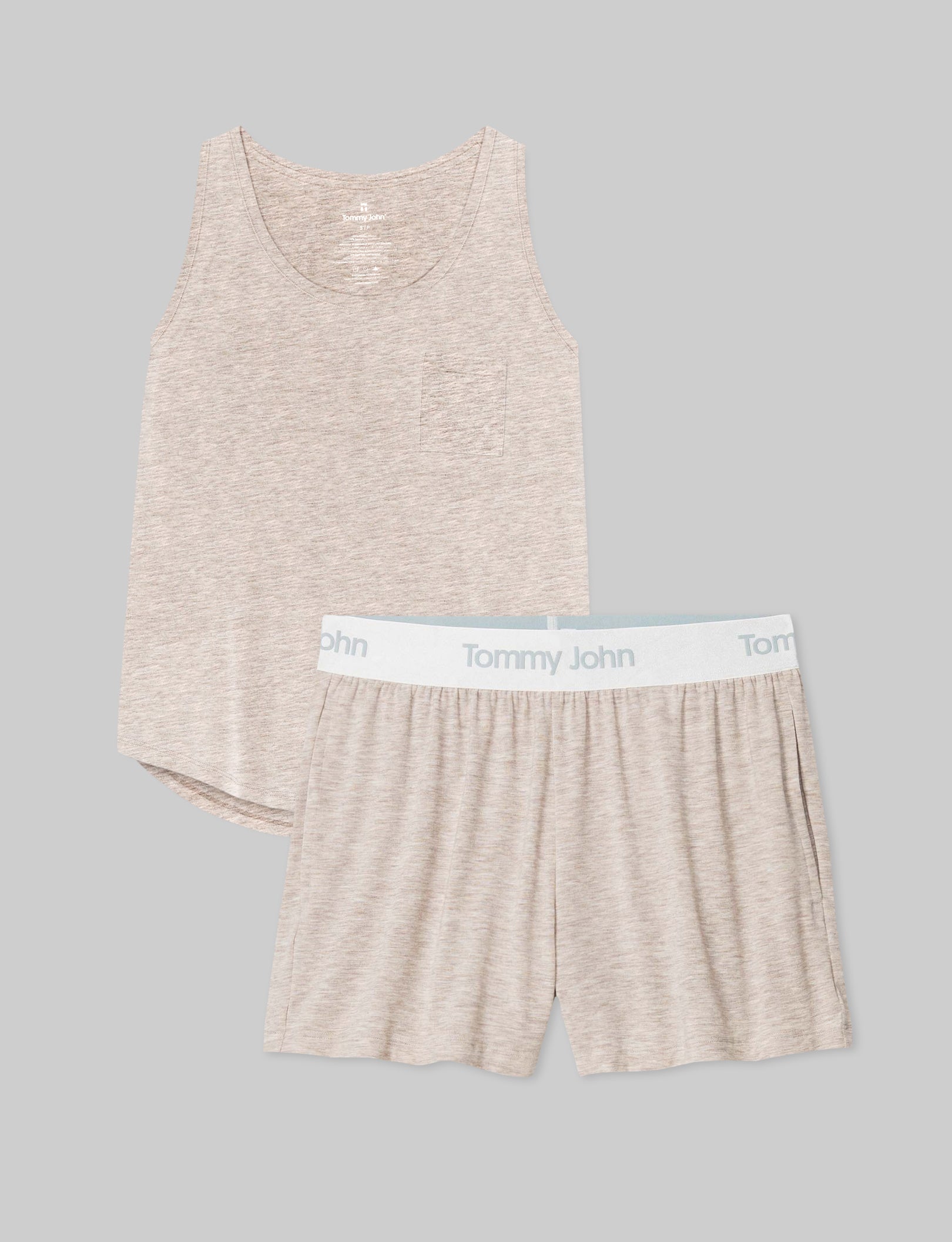 Women's Second Skin Sleep Pocket Tank & Short Set - Ultra Soft Pajama Set for Lounge & Nightwear - Perfect for Relaxing at Home or Travel