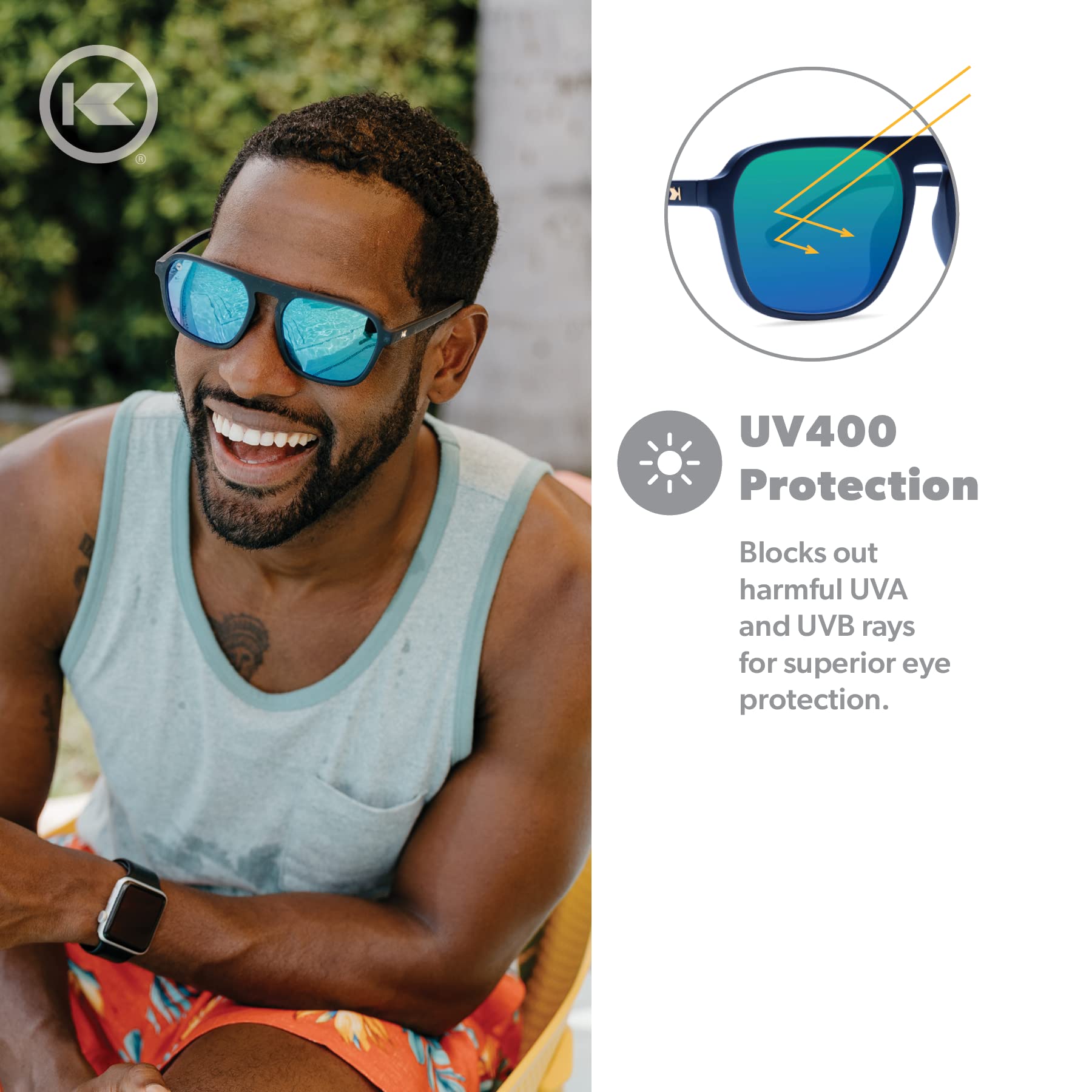 Knockaround Pacific Palisades Polarized Sunglasses for Men & Women - UV400 Protection, Classic Aviator Style - Perfect for Beach, Driving & Outdoor Activities