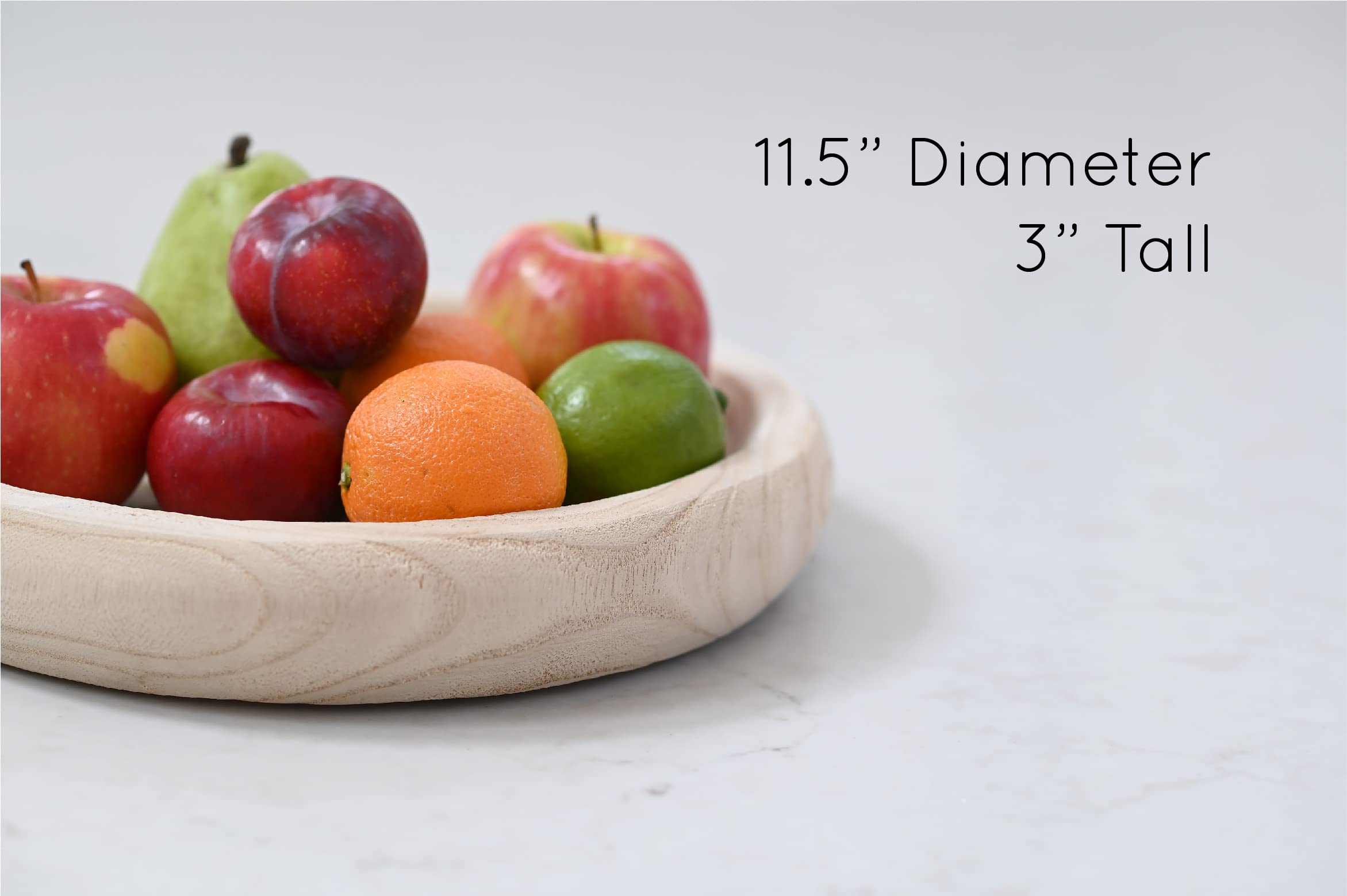 Wooden Decorative Bowl for Entryway & Coffee Table - Modern Farmhouse Key Bowl, Natural Wood Tray for Living Room Decor | Perfect for Organizing Keys, Jewelry & Home Accessories