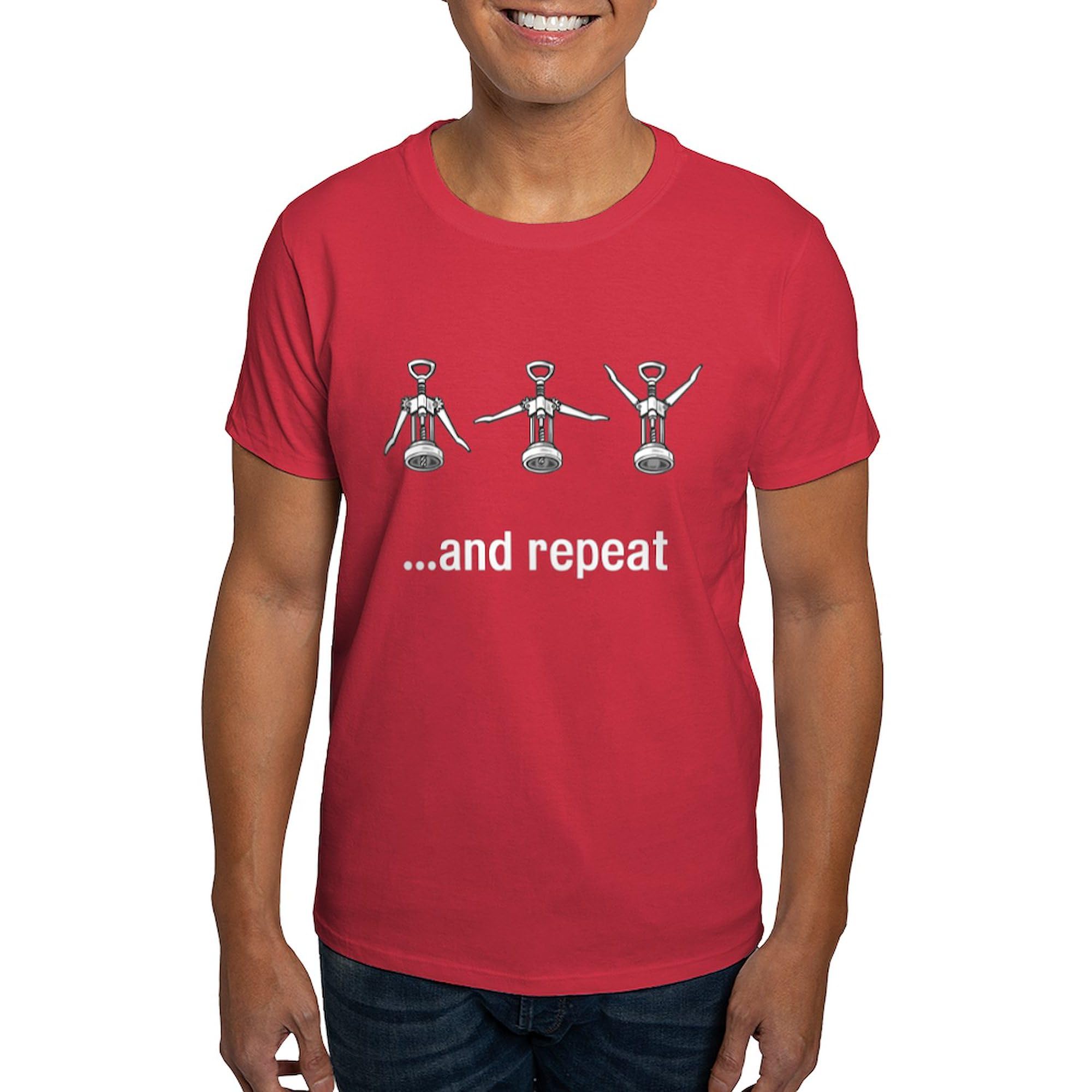 Wine Open and Repeat Dark T-Shirt for Men | 100% Cotton Classic Graphic Tee | Casual Wear, Gift for Wine Lovers, Party Outfit