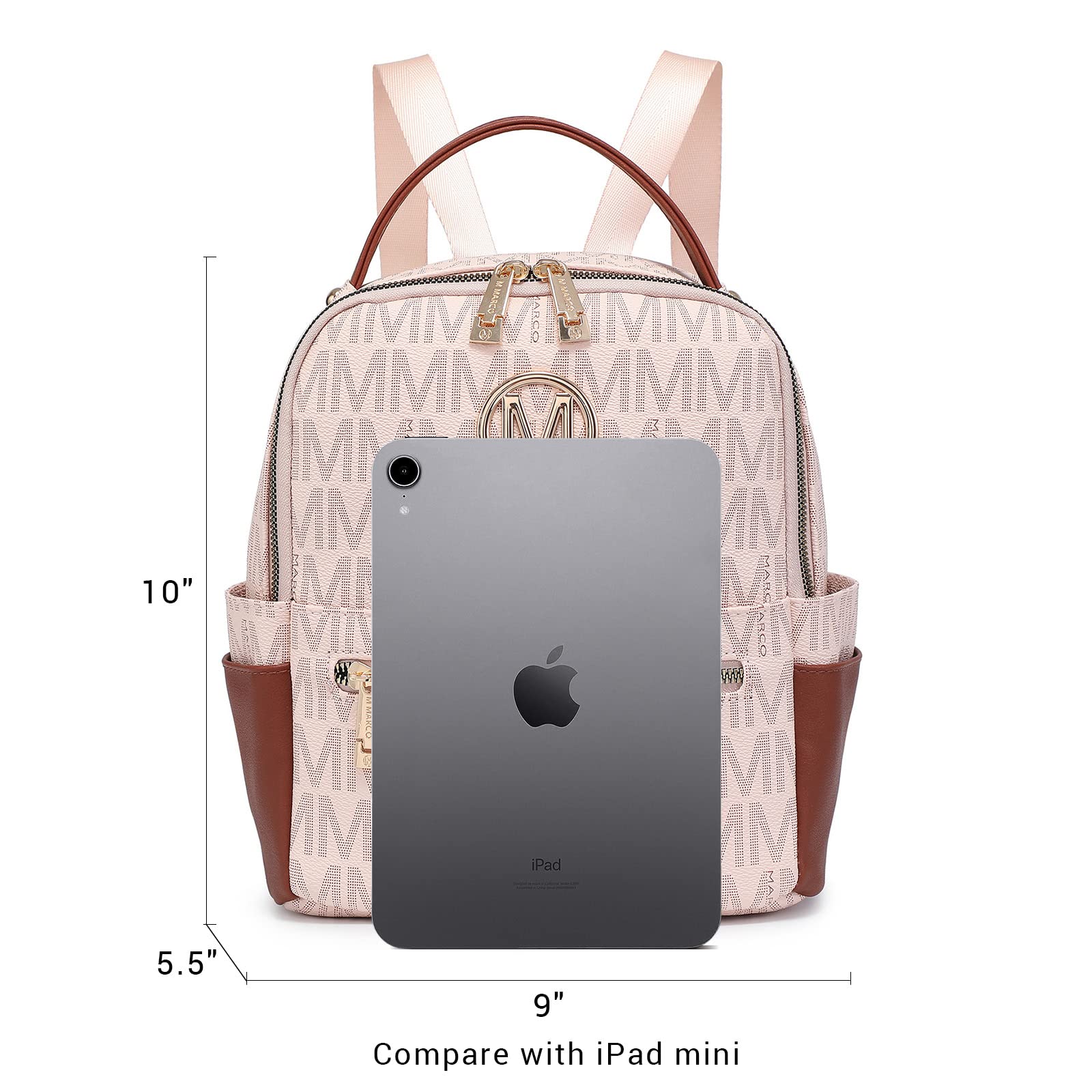 MKP Small Backpack Purse for Women - Stylish & Functional Daypack with Multiple Pockets & Front Zip Pocket - Perfect for Travel, Work, School & Everyday Use