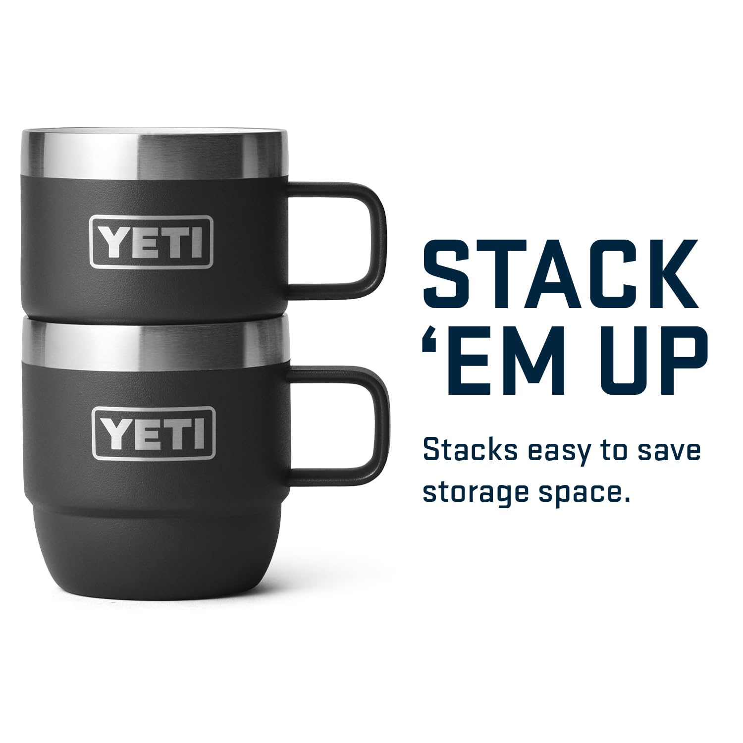 YETI Rambler 6 oz Stackable Stainless Steel Vacuum Insulated Coffee Mug - 2 Pack for Espresso, Hot & Cold Drinks - Perfect for Camping, Office & Travel