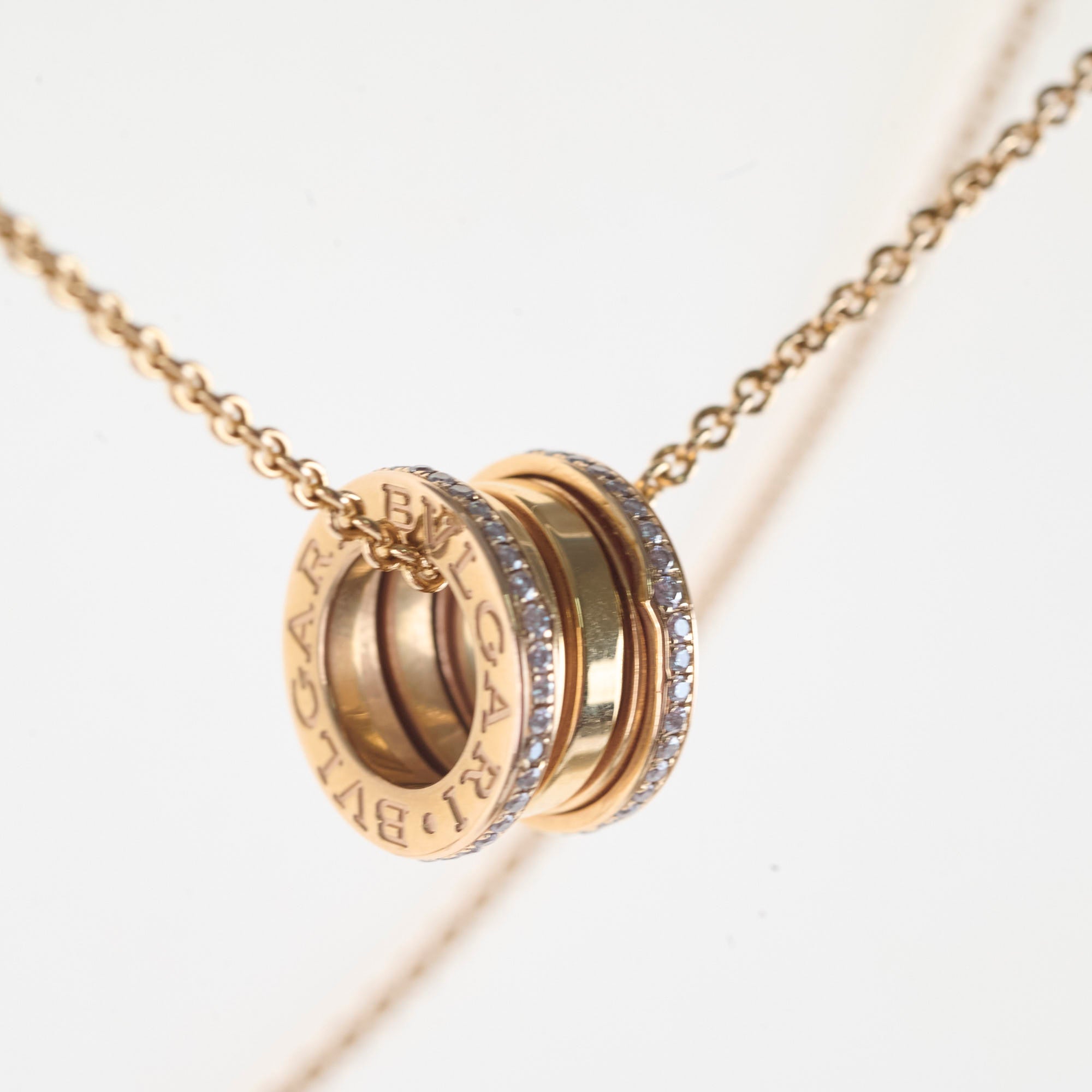 Bvlgari B.zero1 Diamond Necklace in 18K Rose Gold - Elegant Jewelry for Women, Perfect for Weddings, Anniversaries & Special Occasions
