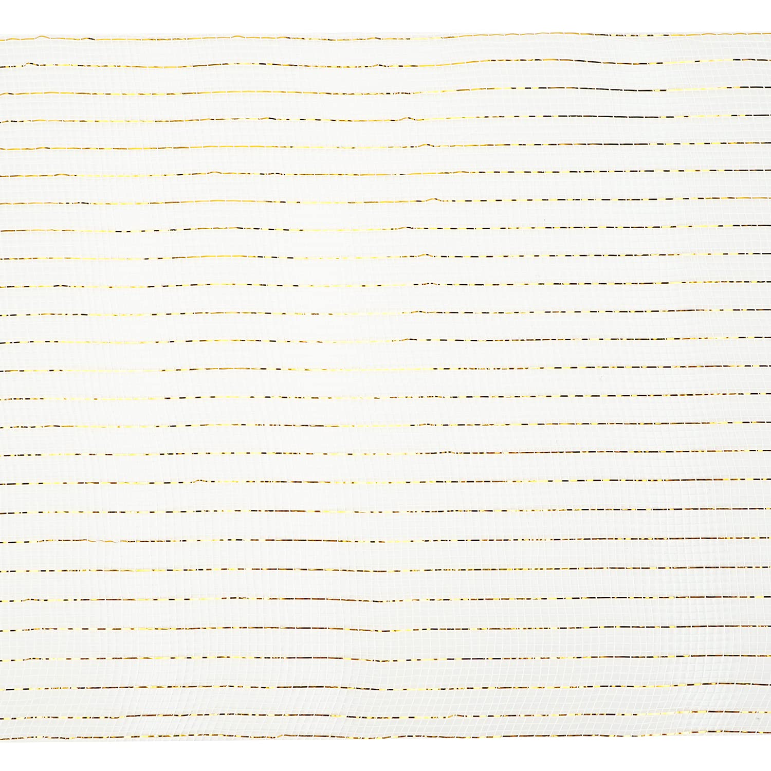 MEEDEE White and Gold Metallic Mesh Ribbon - 10 Inch Wide, 30 Feet Long - Decorative Mesh Roll for Wreath Making, Basket Decorations, DIY Crafts, and Holiday Home Decor