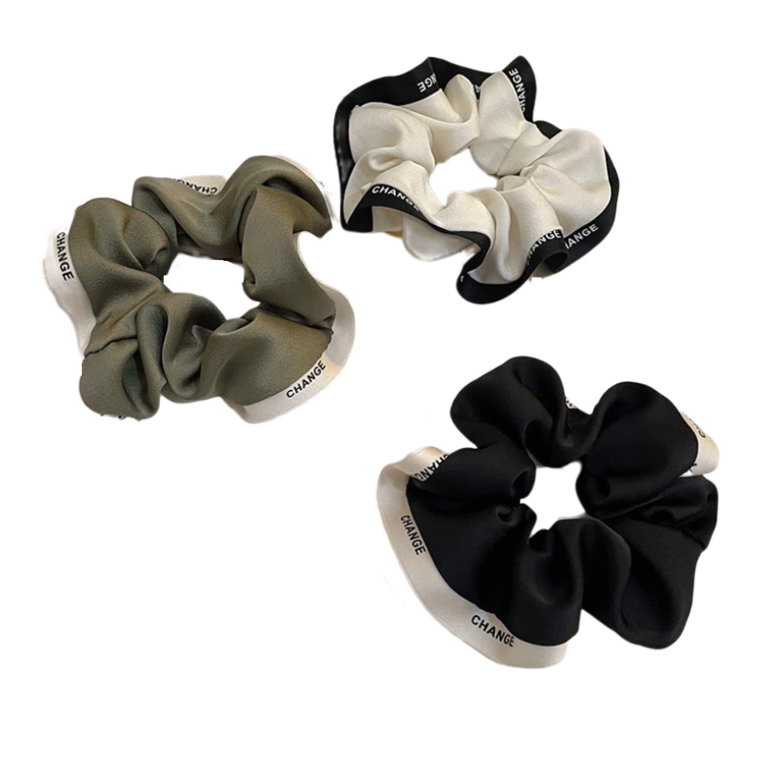 Luxury Satin Hair Scrunchies 3 Pack - Large Soft Hair Ties for Women, Gentle Hair Bands for Ponytails & Buns (Perfect for Work, Gym & Everyday Use)