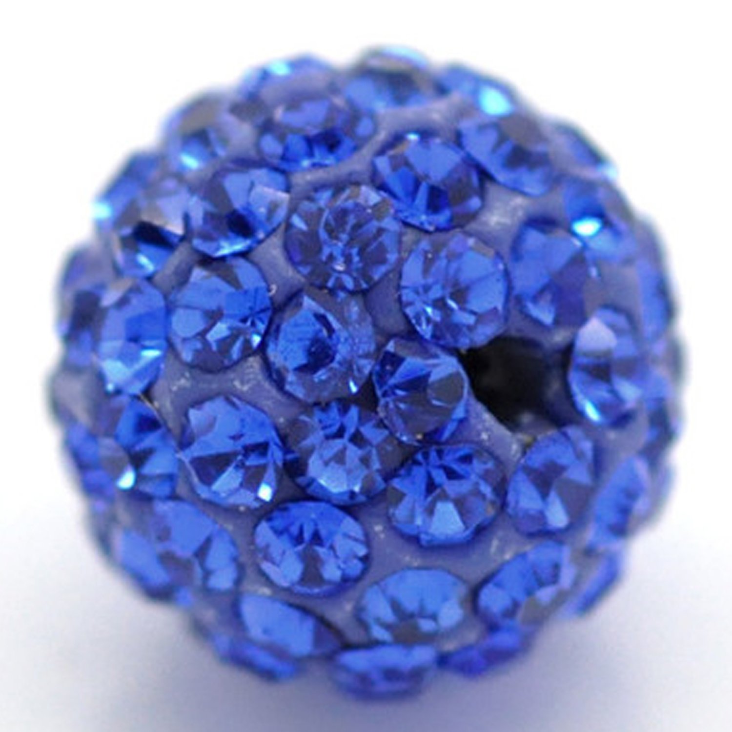 RUBYCA 8mm Royal Blue Pave Czech Crystal Disco Ball Clay Beads - 20pcs for Shamballa Bracelets, DIY Jewelry Making, Bohemian Style Accessories | Perfect for Festival, Party, Yoga & Meditation Jewelry