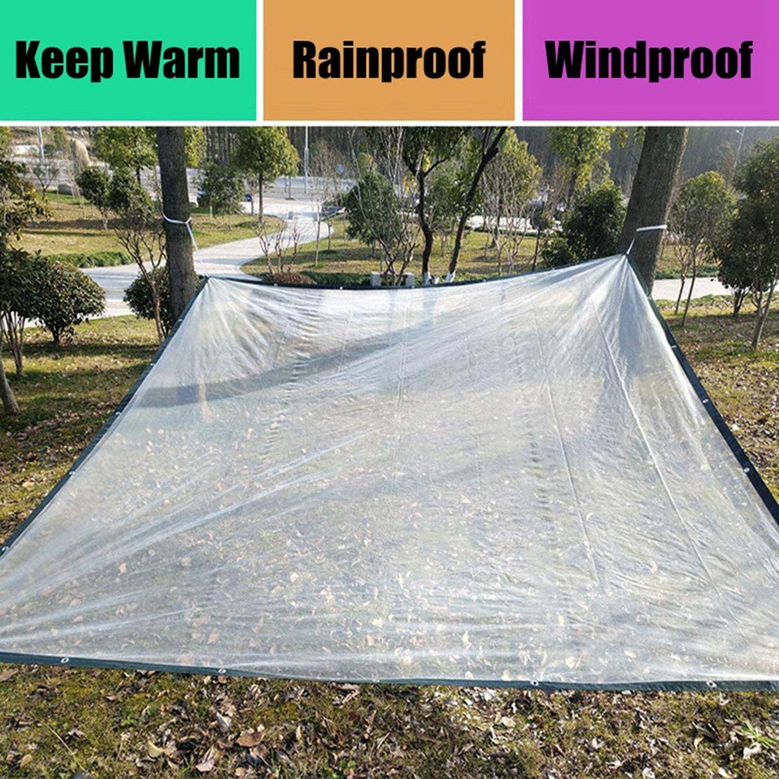 Clear Vinyl Tarps Heavy Duty Waterproof 7x30ft - Reinforced Clear Tarp with Rustproof Grommets | Dustproof, Moisture-Resistant Tarpaulin for Construction, Camping, Pool Cover & Outdoor Protection
