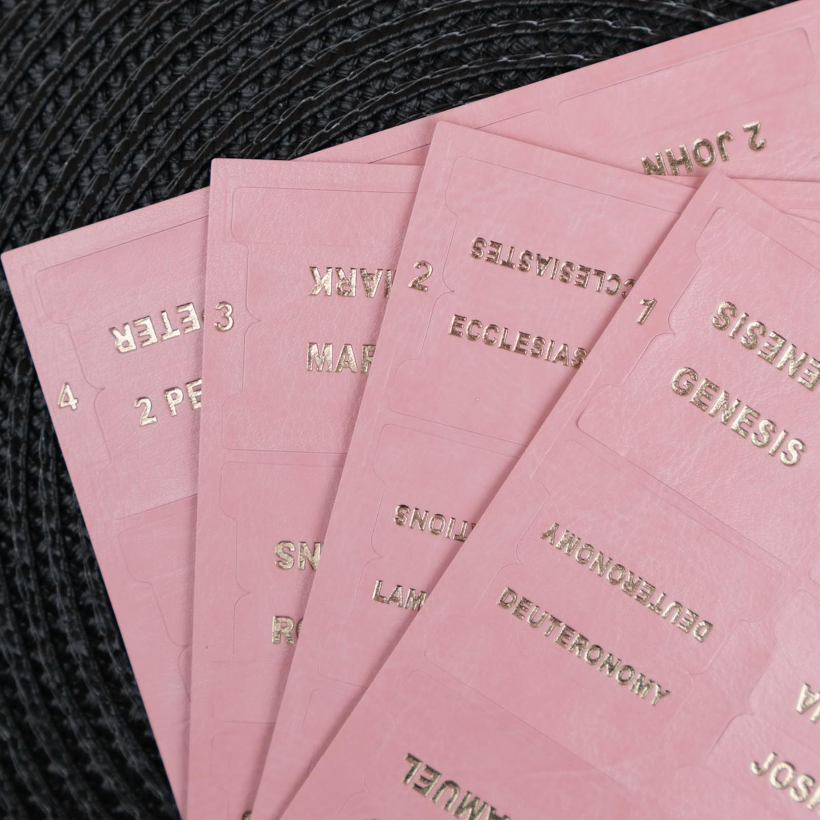 UPAFEXXI Leather Bible Tabs - Gold Foil Lettering for Easy Navigation | Perfect for Church & Study