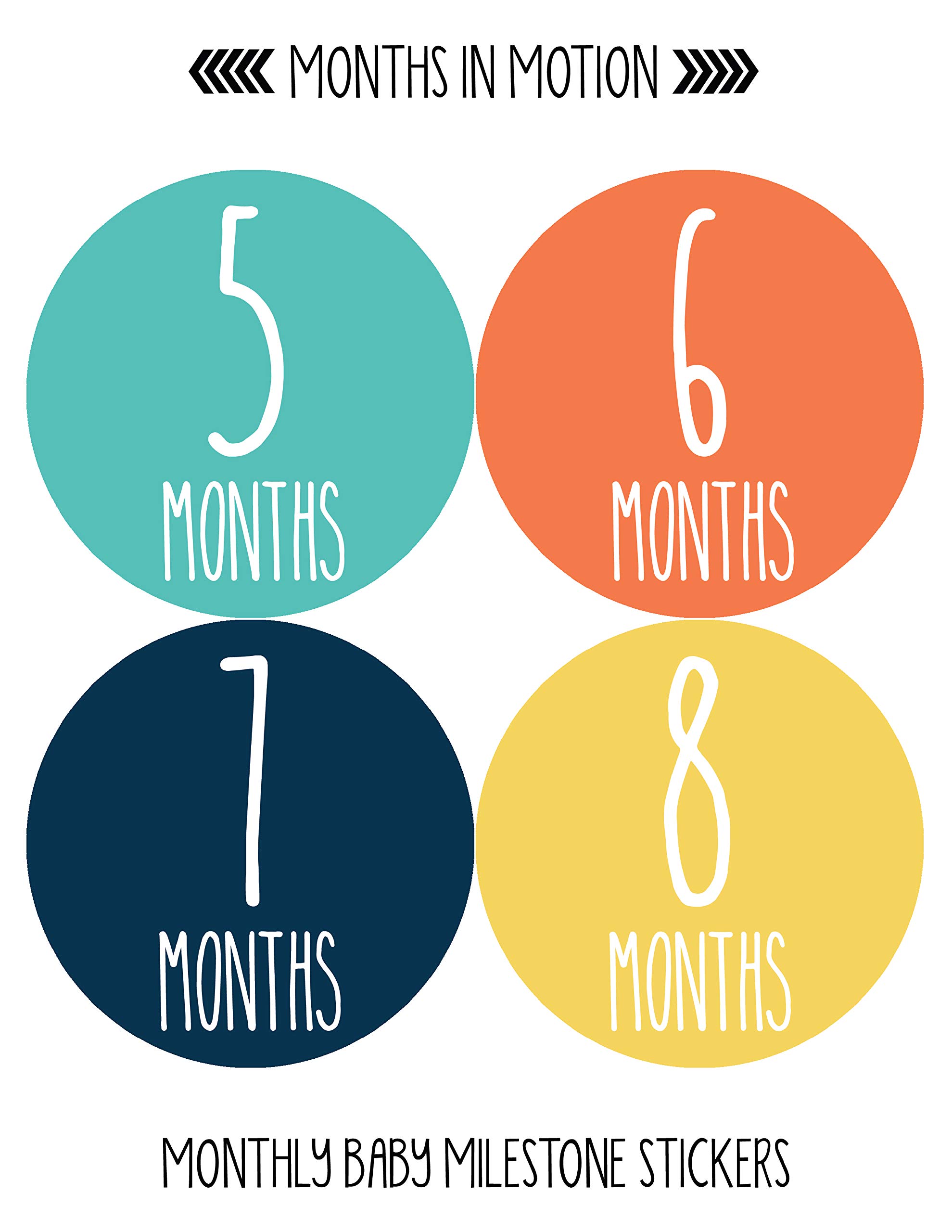 Baby Boy Monthly Milestone Stickers Set of 24 | Newborn Growth Tracking Decals | First Year Photo Props | Perfect for Baby Shower Gifts & Monthly Photo Albums
