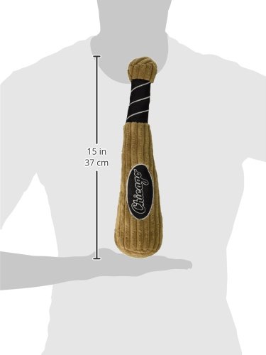MLB Chicago White Sox Plush Squeaky Dog Toy - Soft Corduroy Chew Toy for Dogs & Cats with Team Logo | Interactive Pet Toy for Playtime & Training | Durable Baseball Bat Design for Puppies & Adult Pets