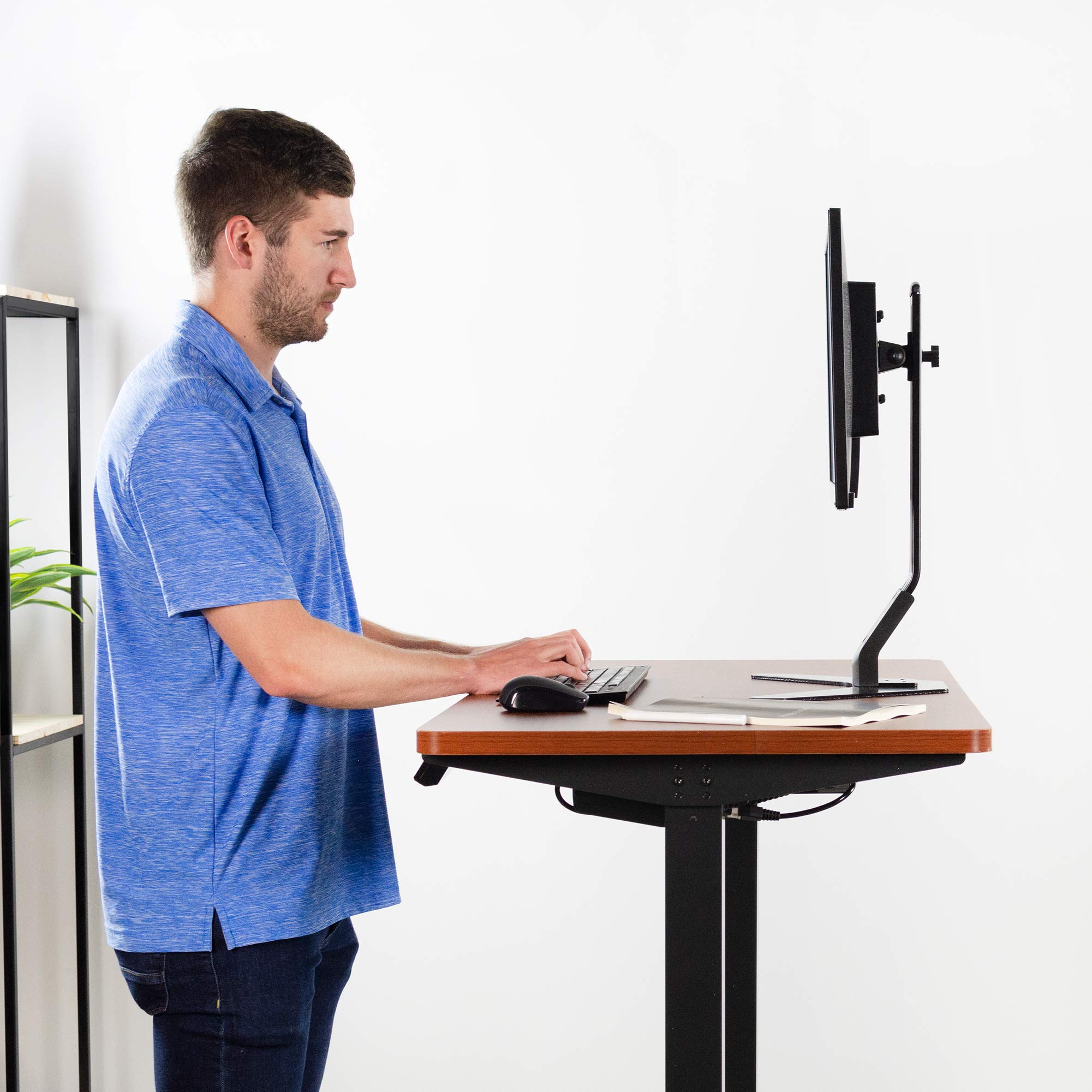 Premium 43 x 24 Inch Dark Walnut Universal Solid Wood Table Top - Compatible with Standard & Sit-Stand Adjustable Desk Frames - Perfect for Home Office, Workspace & Gaming Setup